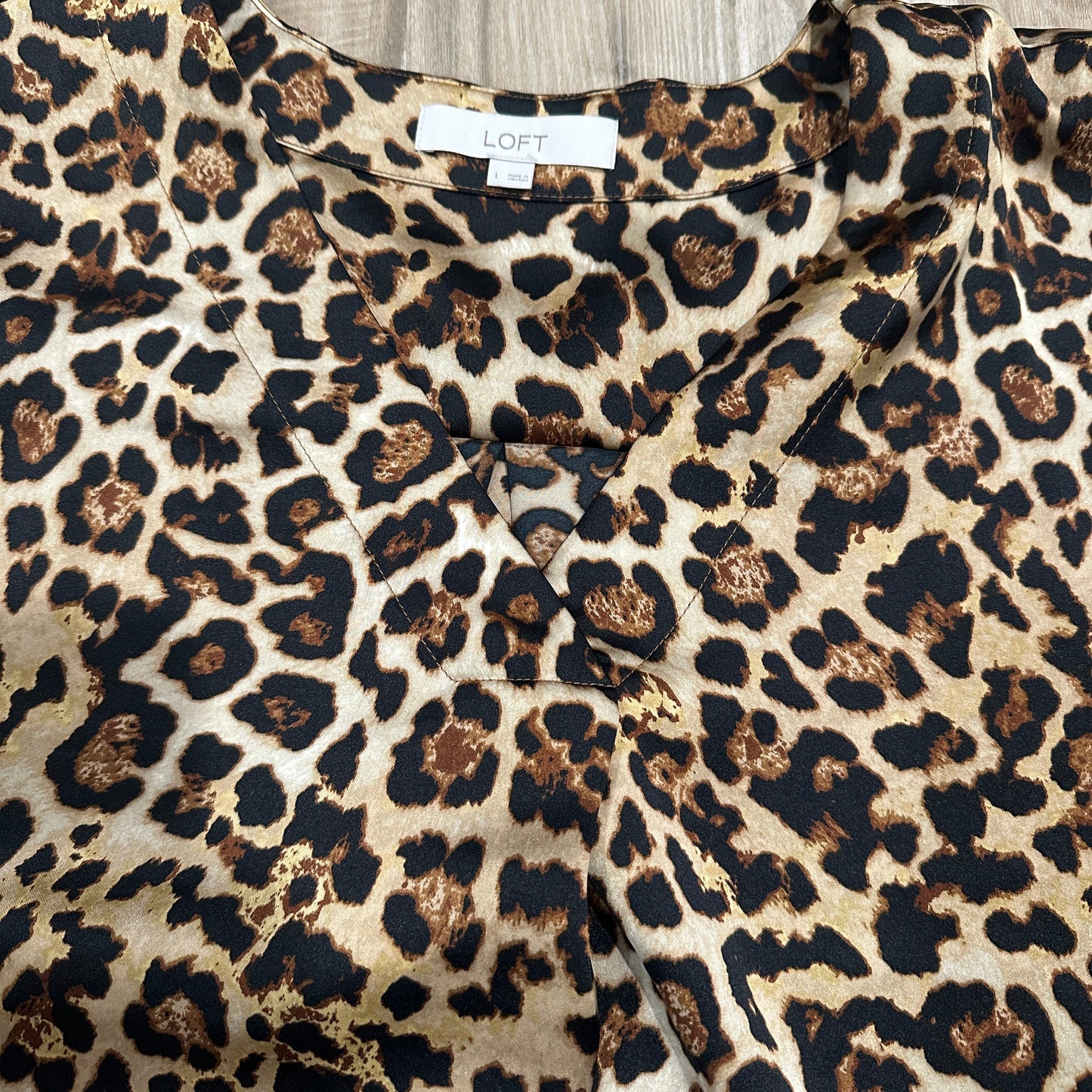 Seller 147 | Women’s L Loft Satin top | animal print