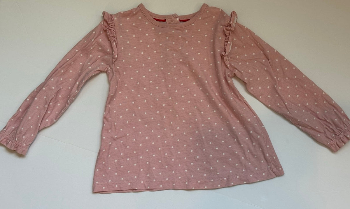 #82 Mini Boden Shirt Bundle Pink Ruffles & Colorful Stripes Girls Size 2-3T