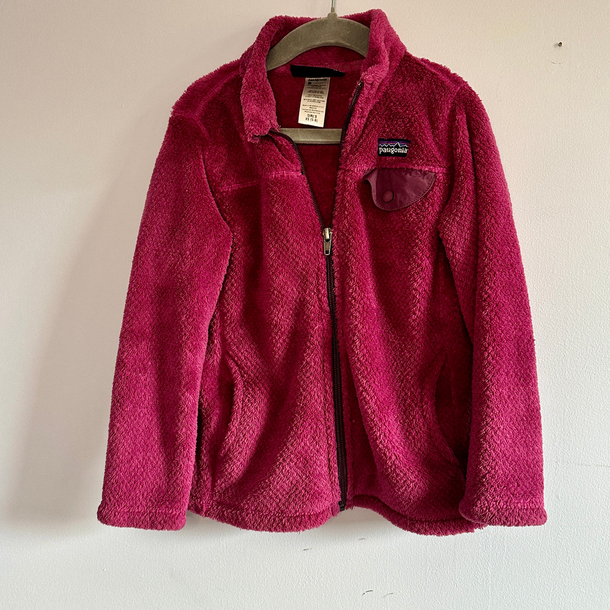 #48 Patagonia Maroon Fleece Jacket Girls 5-6