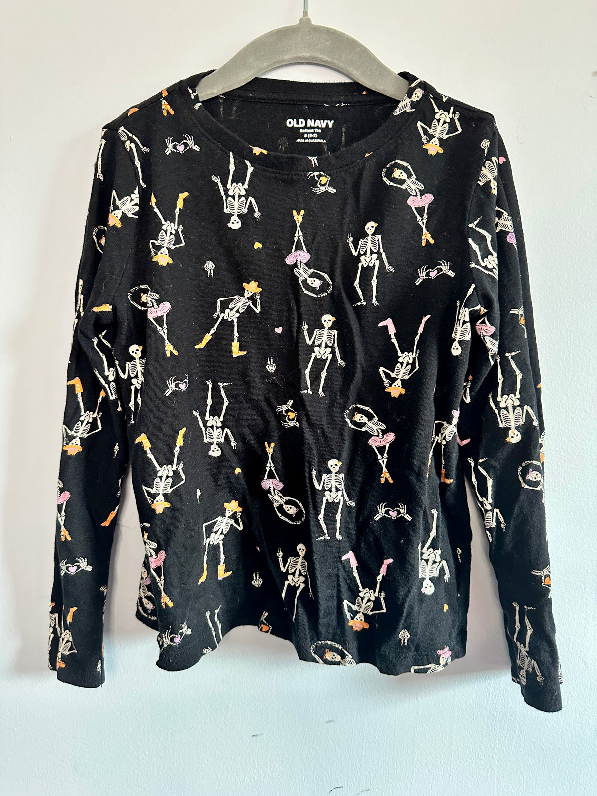 #48 Old Navy Skeleton Top Girls 6x