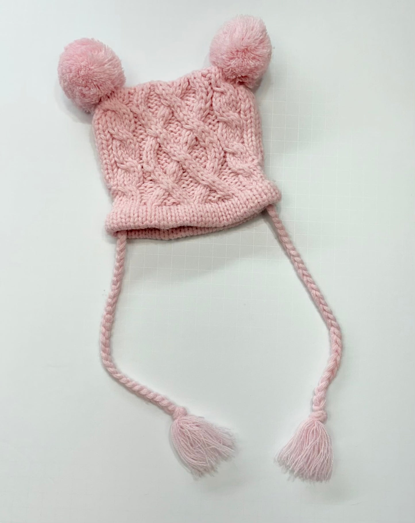 Seller 189 Girls 3-12m The Blueberry Hill Bear Pom Pom Beanie Hat EUC