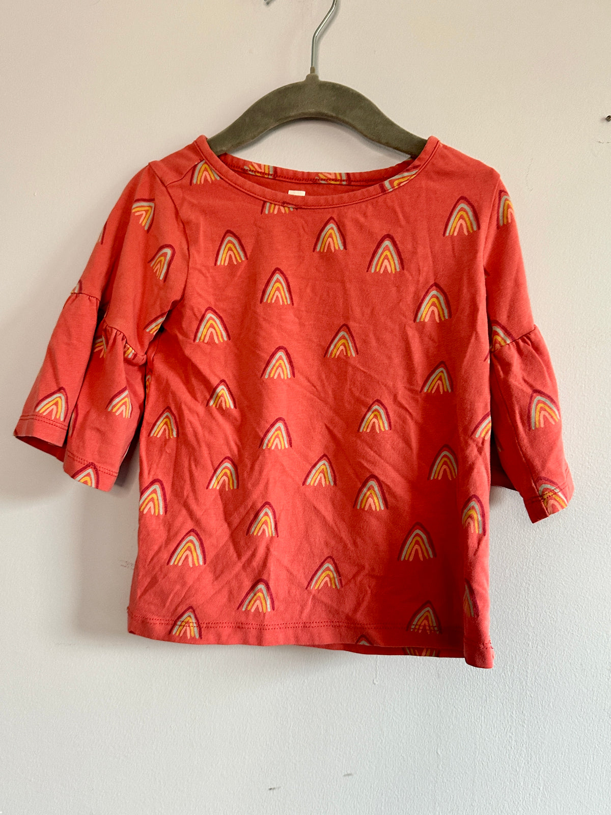 #48 Tea Coral Rainbow Top Girls 5T
