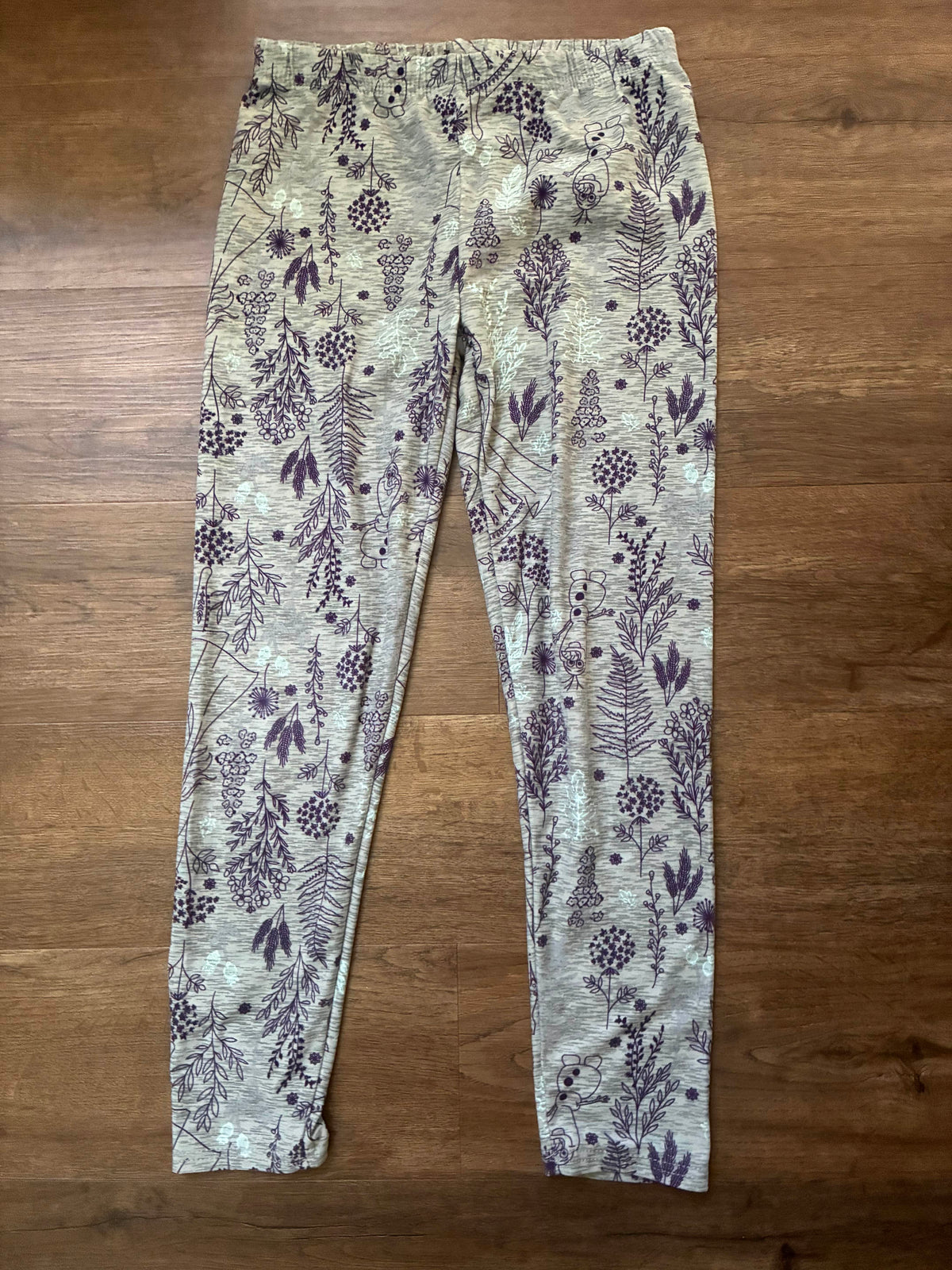 #126 2 Pairs Leggings Cat & Jack Denim Look & Gray Disney Frozen Girls L 10/12