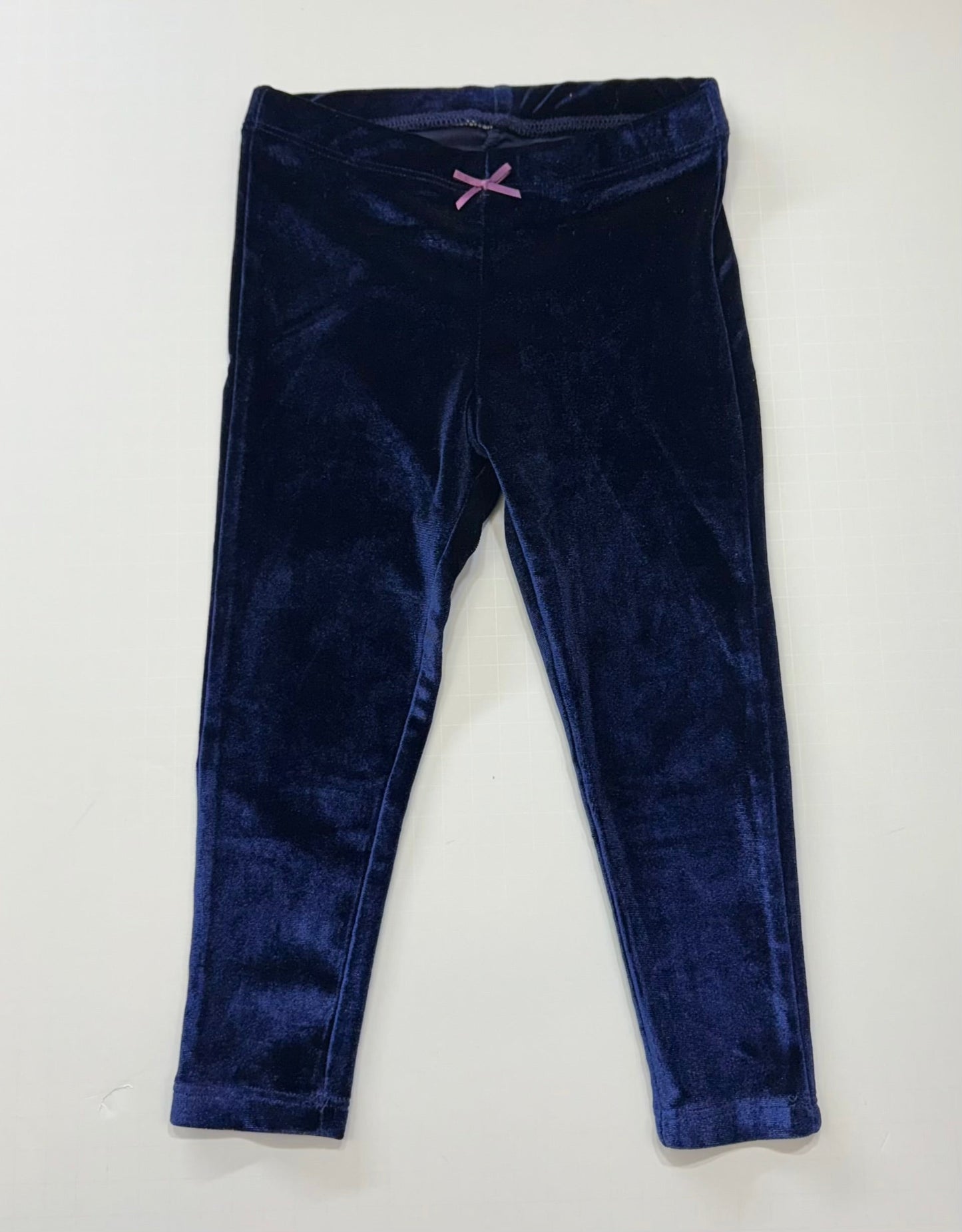 Seller 189 Girls 2Y Pink Chicken Navy Velour Leggings EUC
