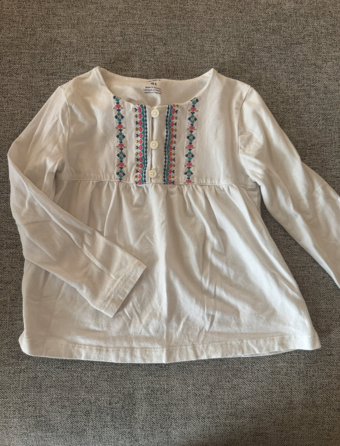 REDUCED # 92 girls Carters 4 t lightweight fall top