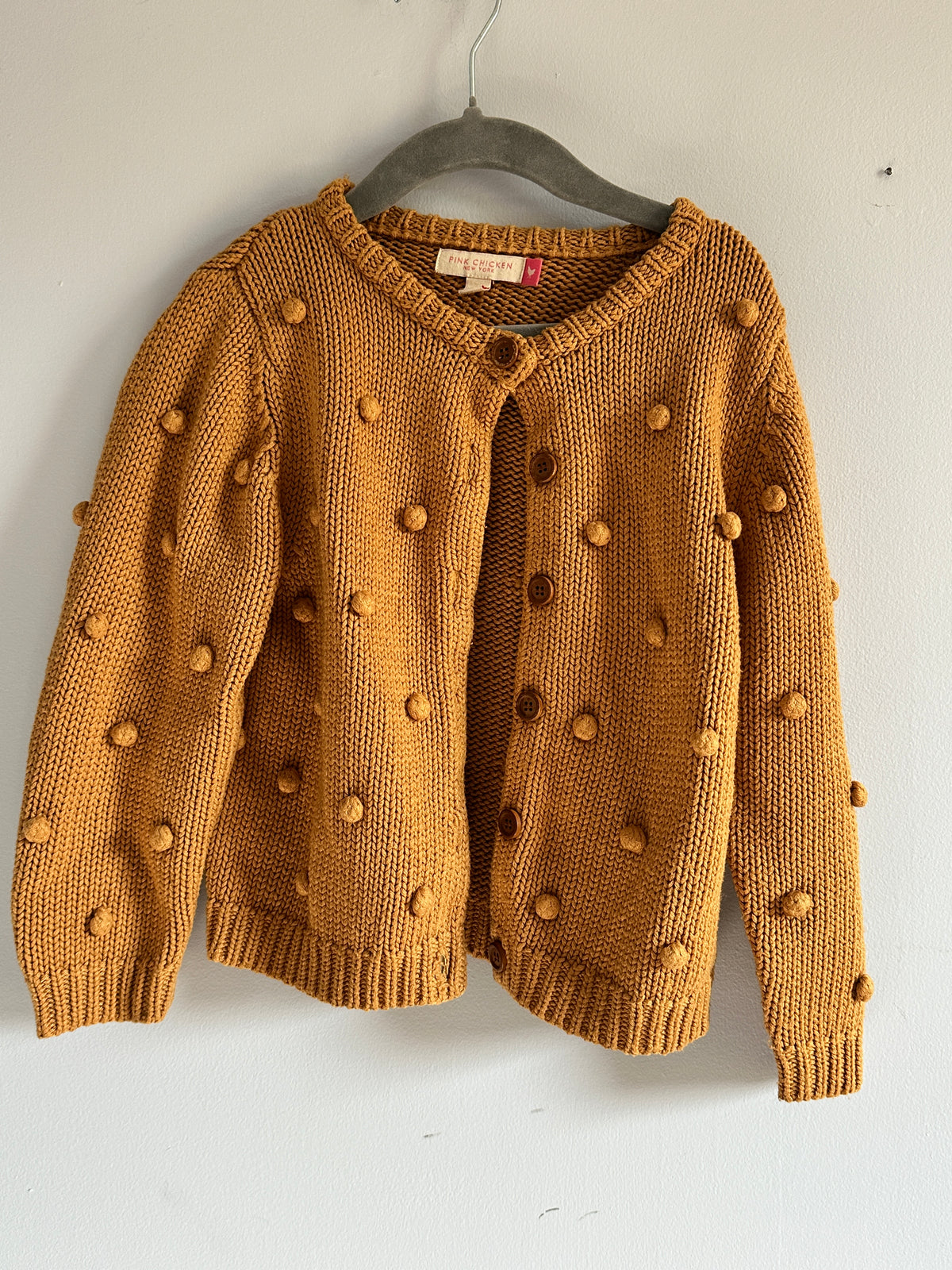 #48 Pink Chicken Mustard Cardigan 6-7