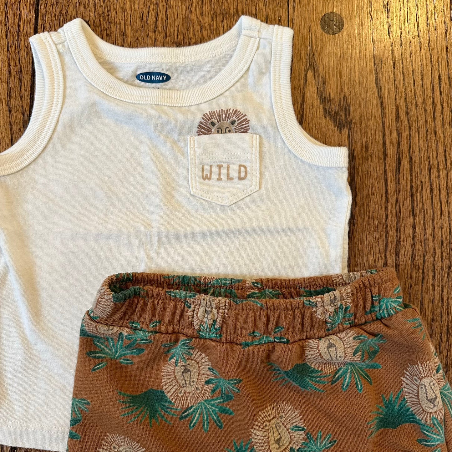 #95 EUC Boys Old Navy Lion Tank Top Outfit, size 3-6 months