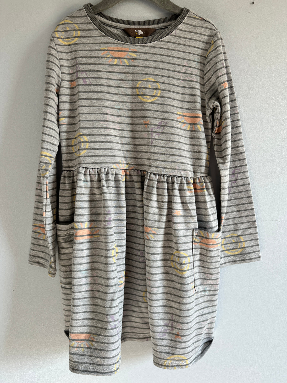 #48 Rumi & Ryder Gray Stripe Dress 6-7