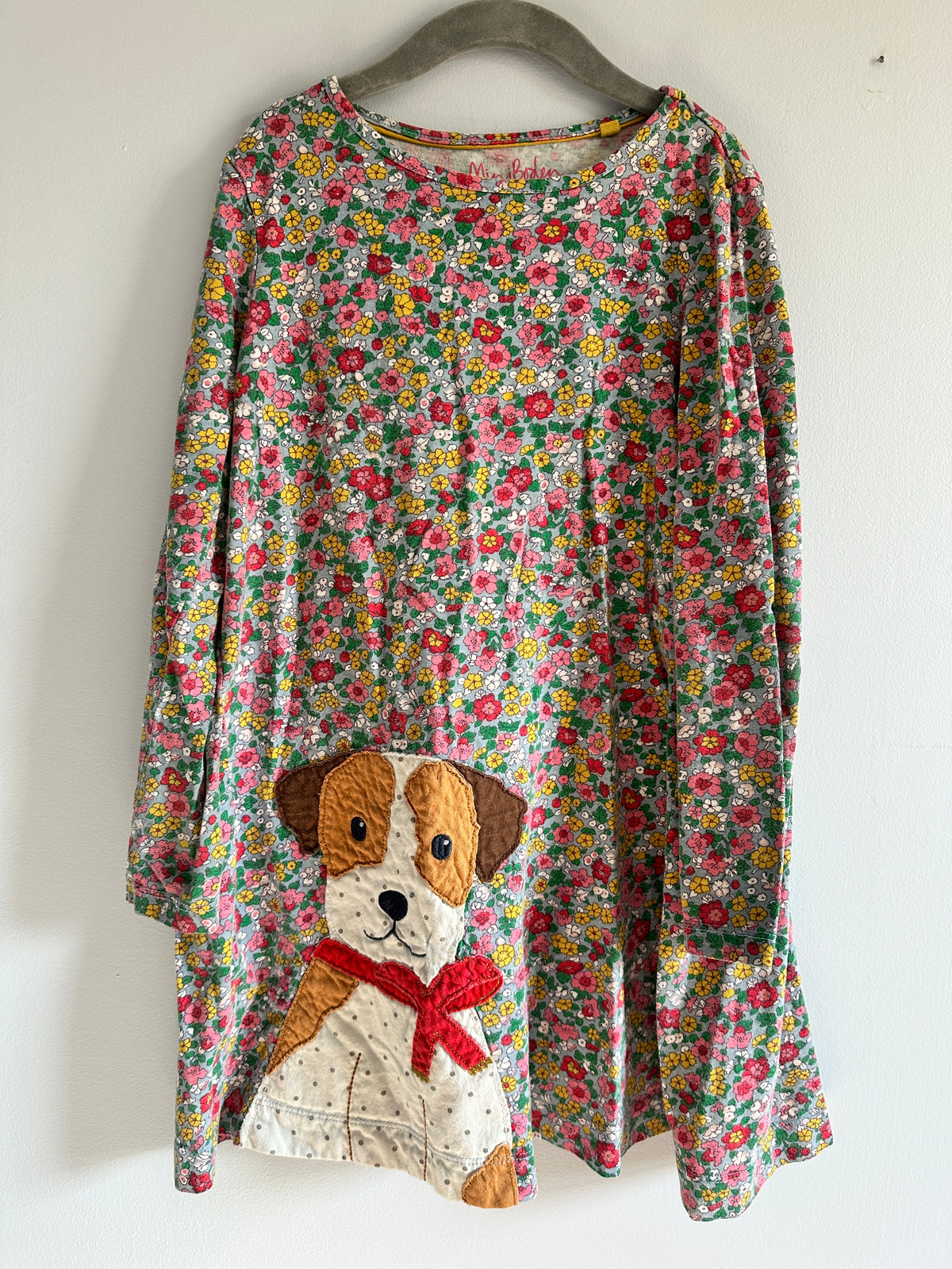 #48 Mini Boden Floral Dog Dress Size 7/8