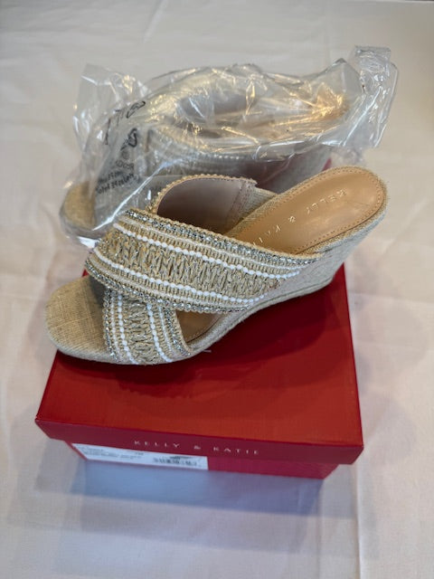 #84 Women's Kelly & Katie Size 7 Beaded Wedges. NIB