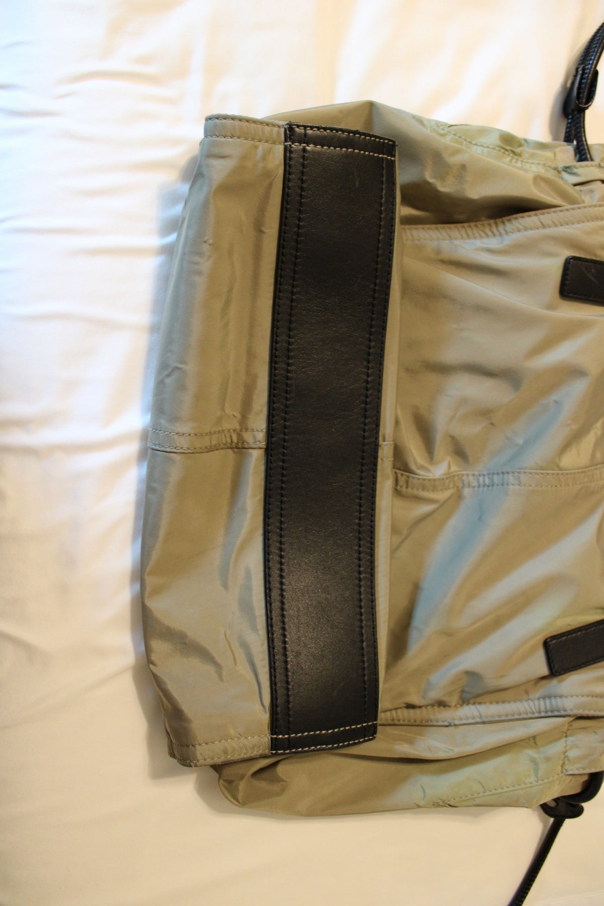 #168 Burberry Nylon Buckleigh packable totebag in beige (originally purchased for $345)