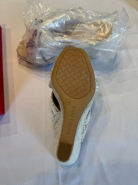 #84 Women's Kelly & Katie Size 7 Beaded Wedges. NIB