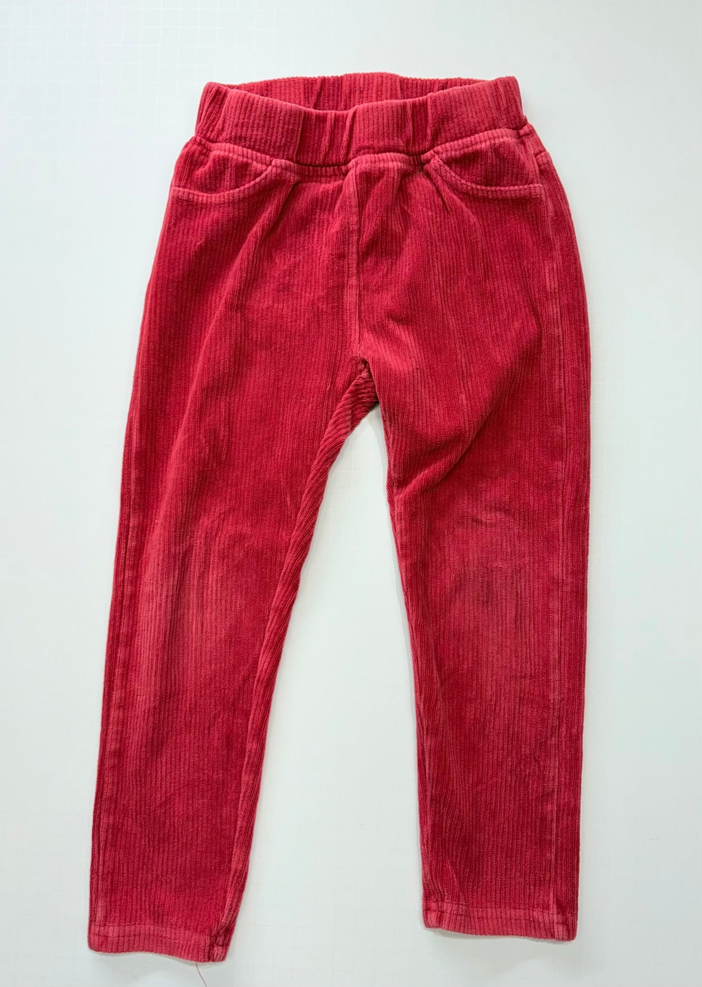 Seller 189 Girls 4T (100cm) Hanna Andersson Red Rib Velour Skinny Pant EUC