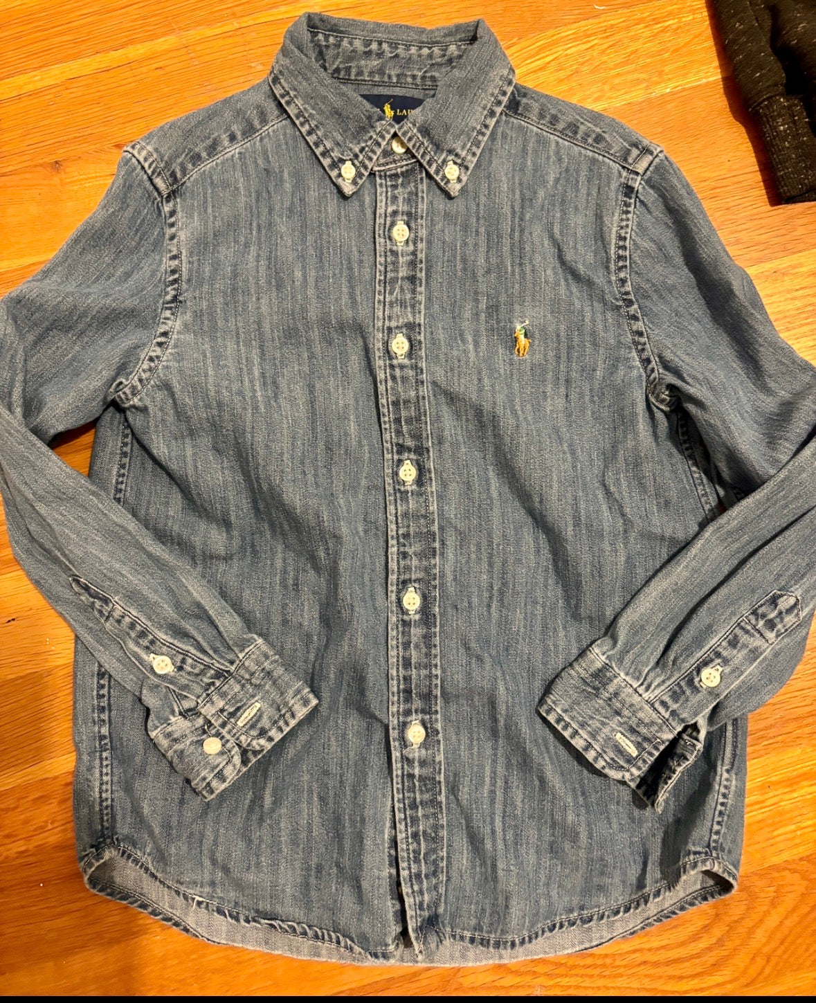 #116 Boys Polo Ralph Lauren chambray button down size 6
