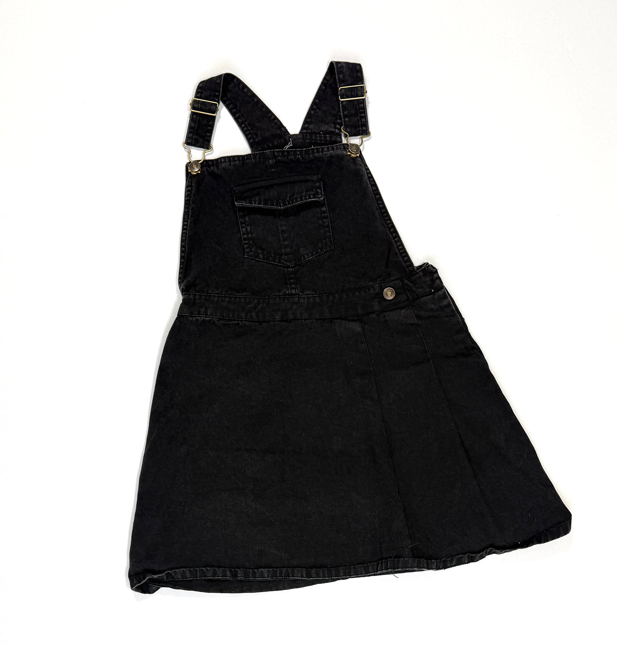 155 Girls Size 10 Black Denim Jumper Dress VGUC