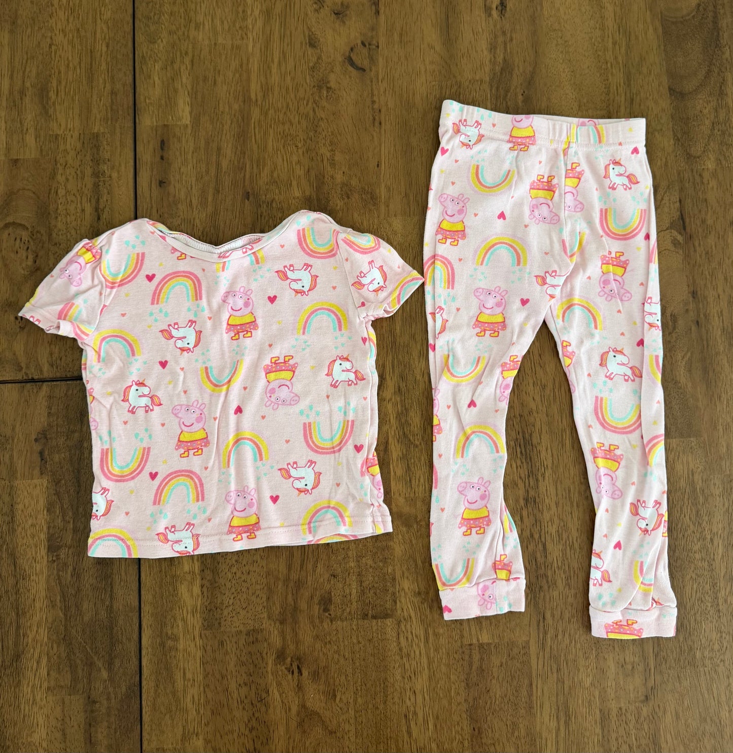 *reduced* #117, Girls 4T, Peppa Pig pink pajamas, GUC