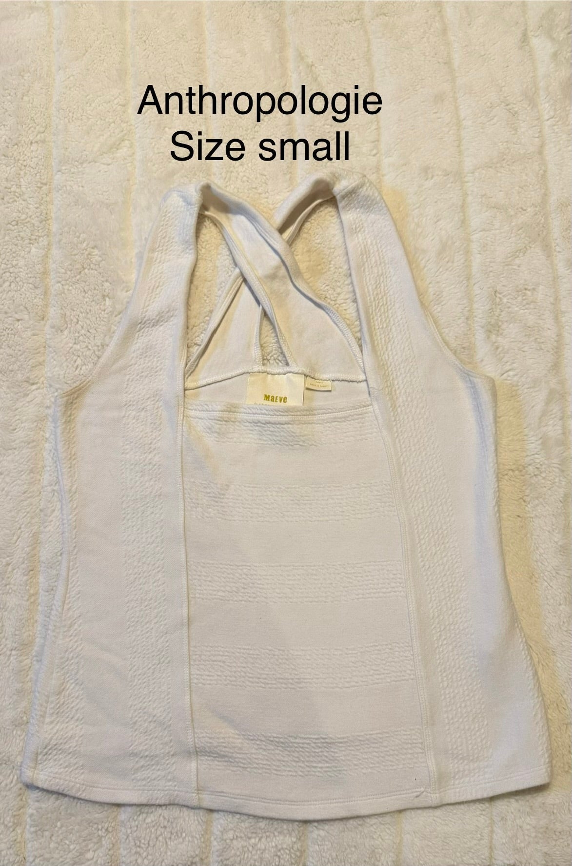 #56 REDUCED Anthropologie white tank size small