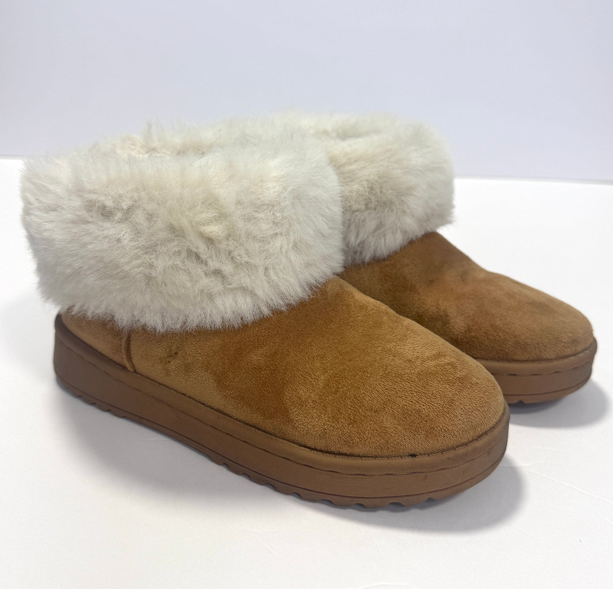 155 Girls Size 1 Faux Fur Ankle Booties VGUC