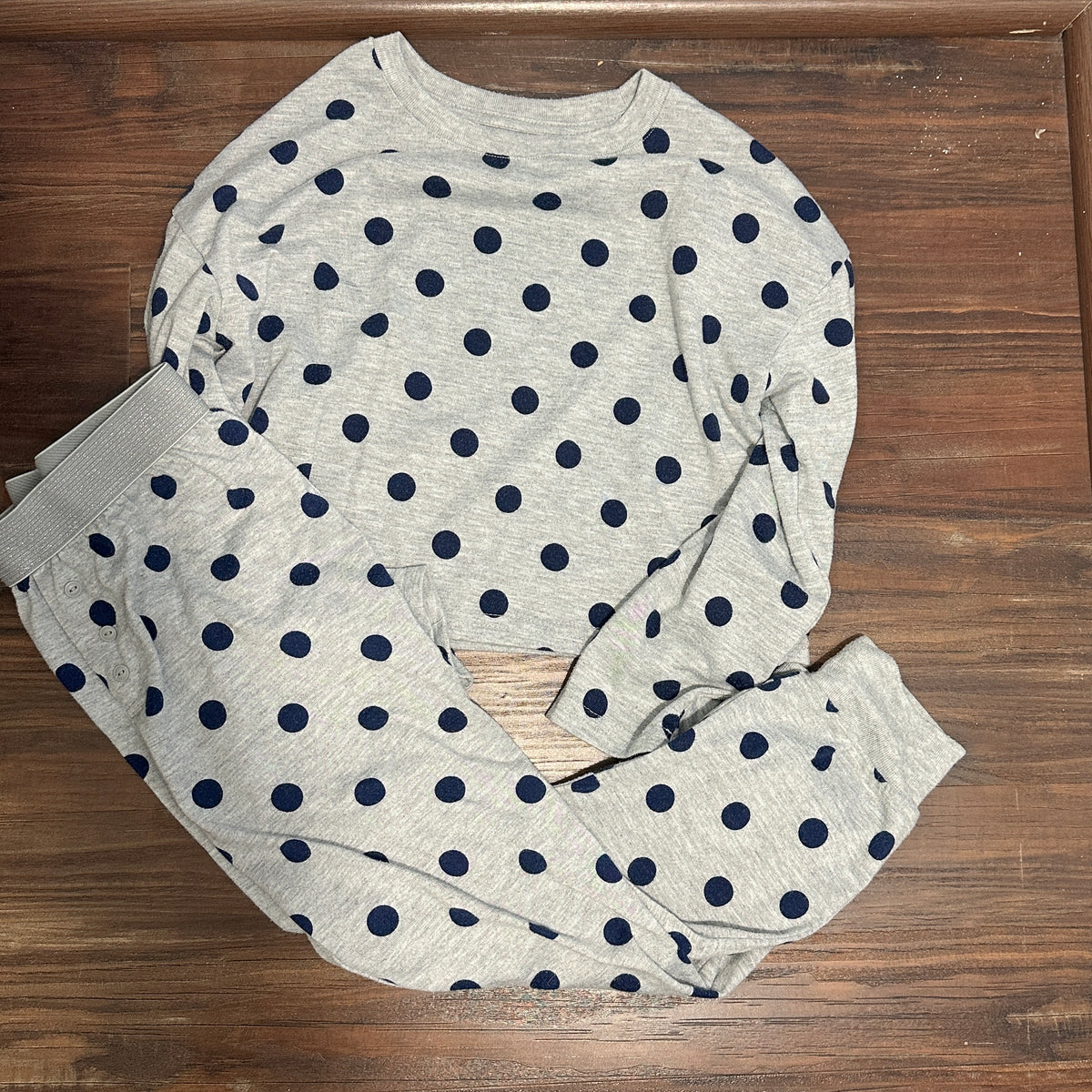 #48 Gap Gray Polka dot PJs Girls 6