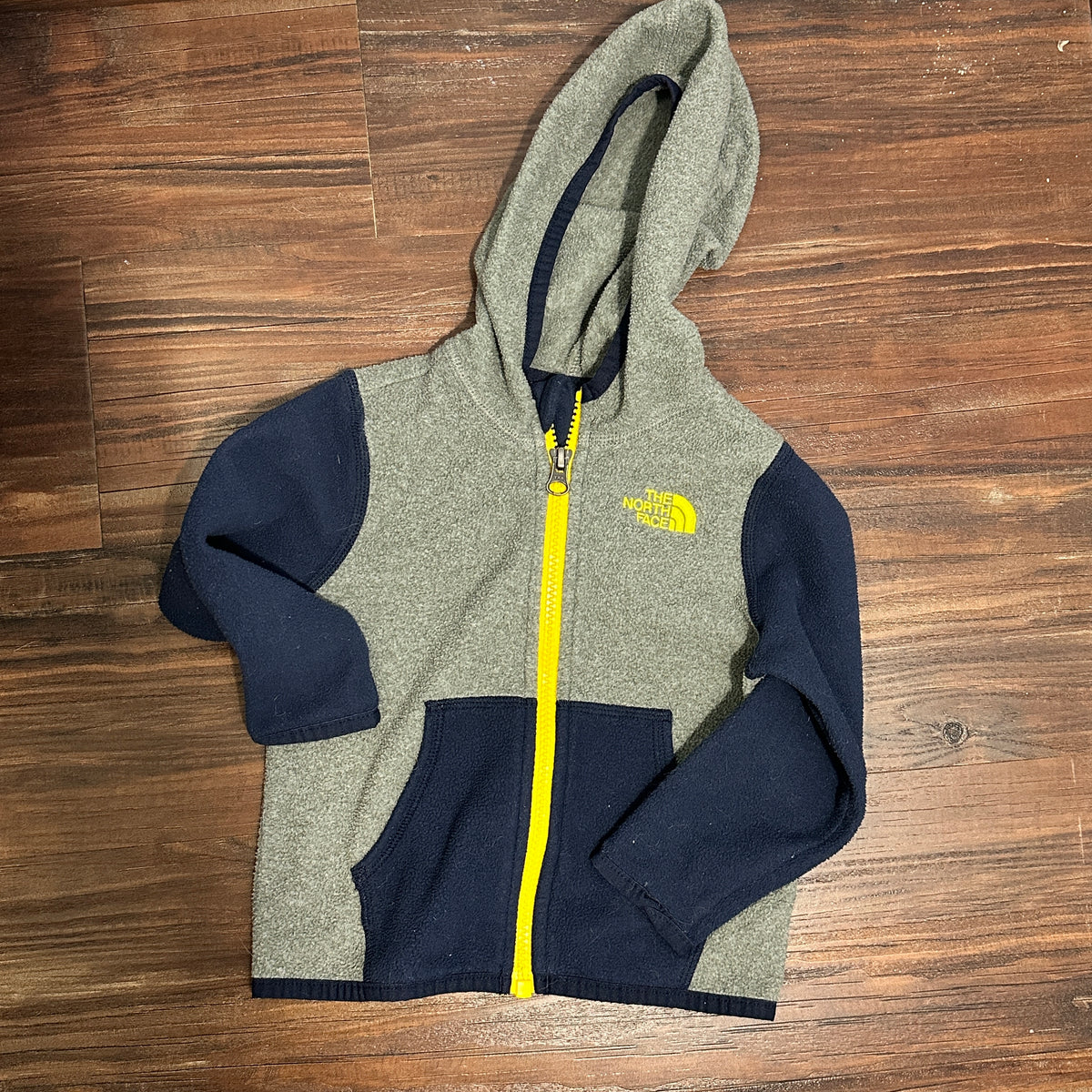 #48 North Face Gray & Blue Fleece Jacket Boys 12-18M