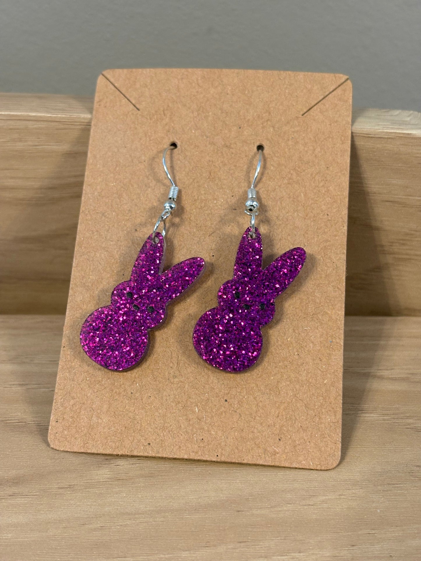 #33 NEW Purple Peeps Bunny Earrings