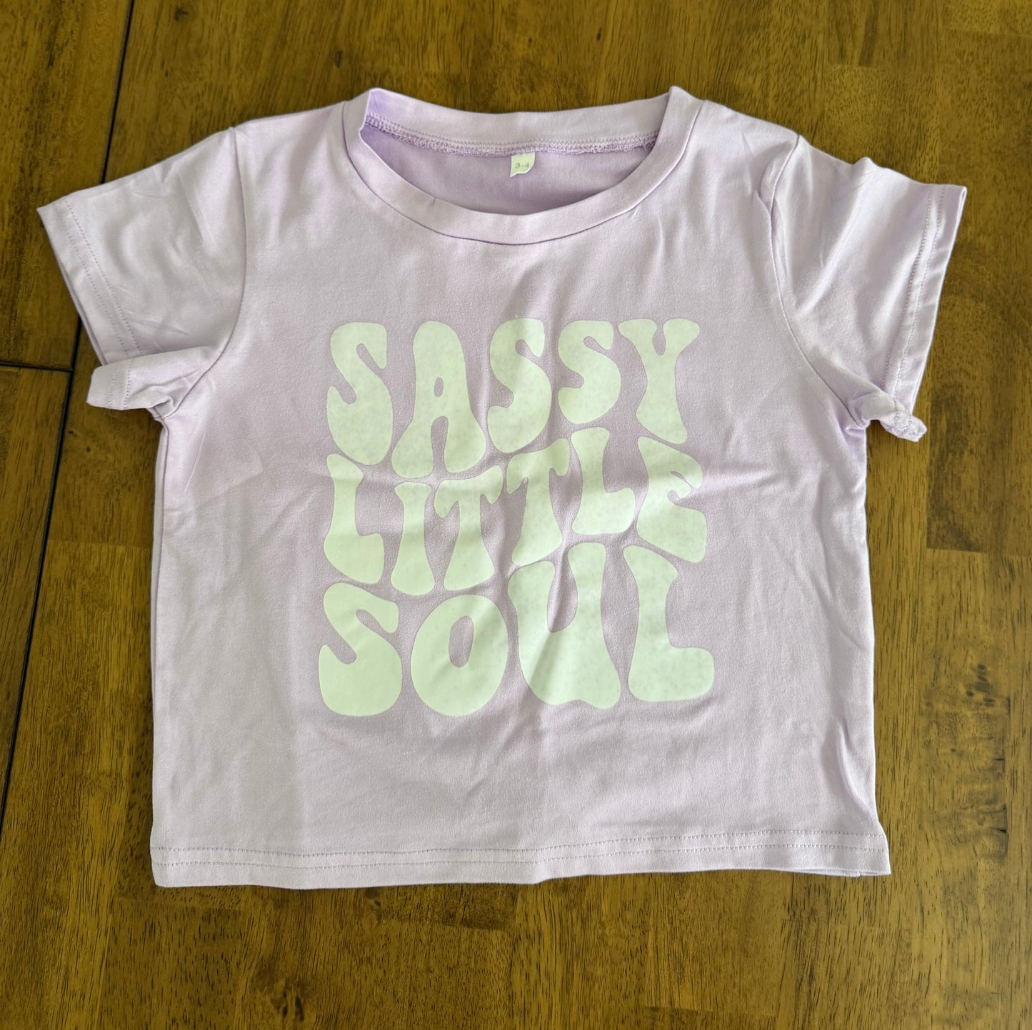 *reduced* #117, Girls 4T, purple sassy little soul shirt, GUC