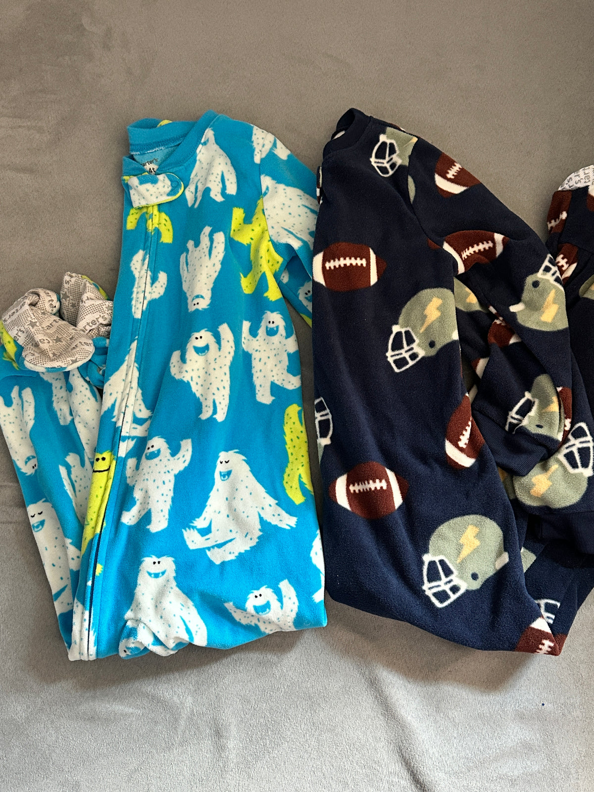 #48 Carters Fleece Footie PJs Boys 4T