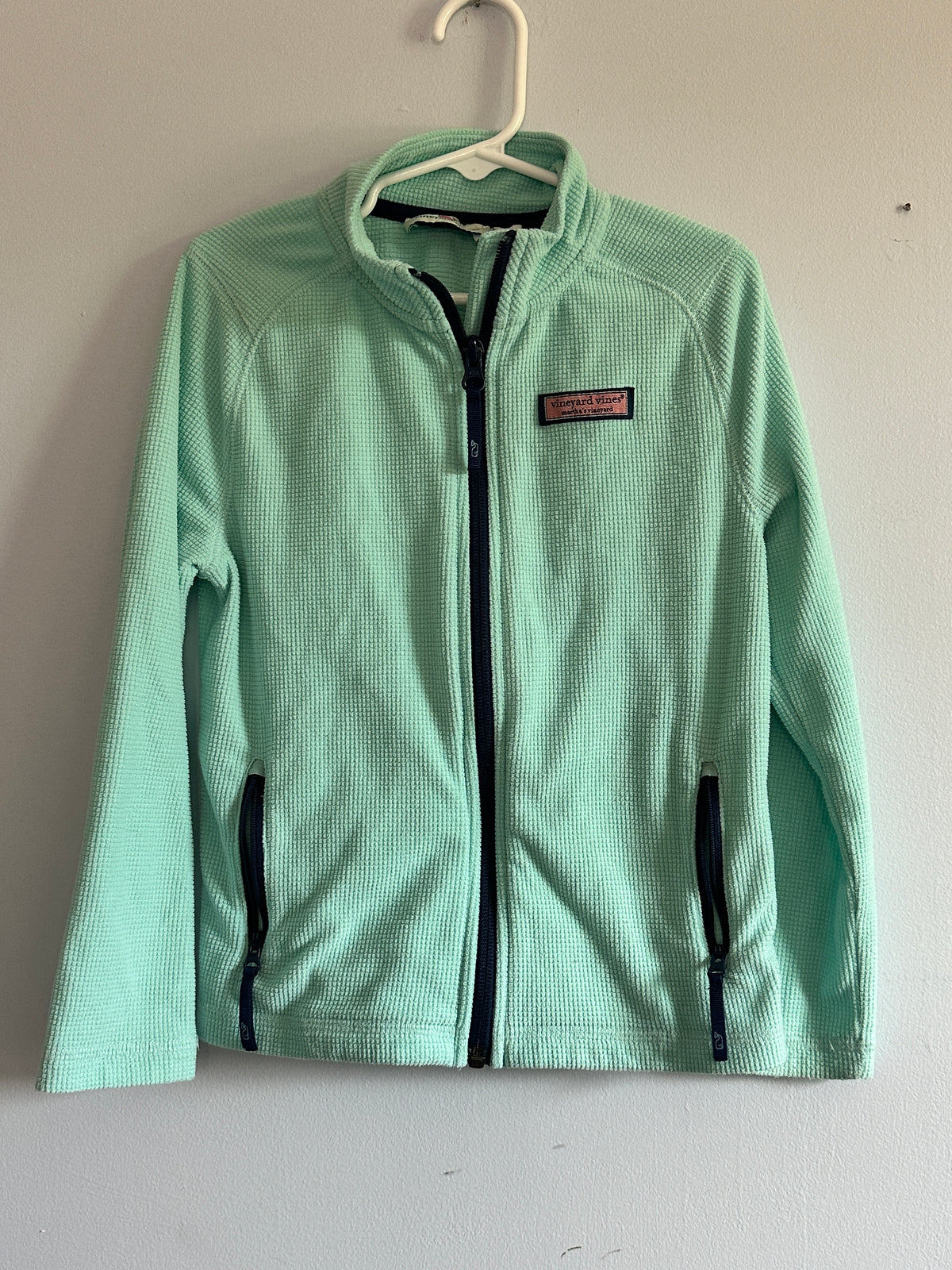 #48 Vineyard Vines Pale Green Zip Up Fleece Jacket 5-6