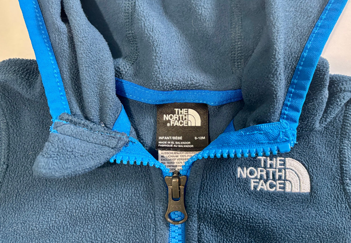 #132 - The North Face: Full-Zip, Hooded Fleece Jacket, Blue, 6-12M