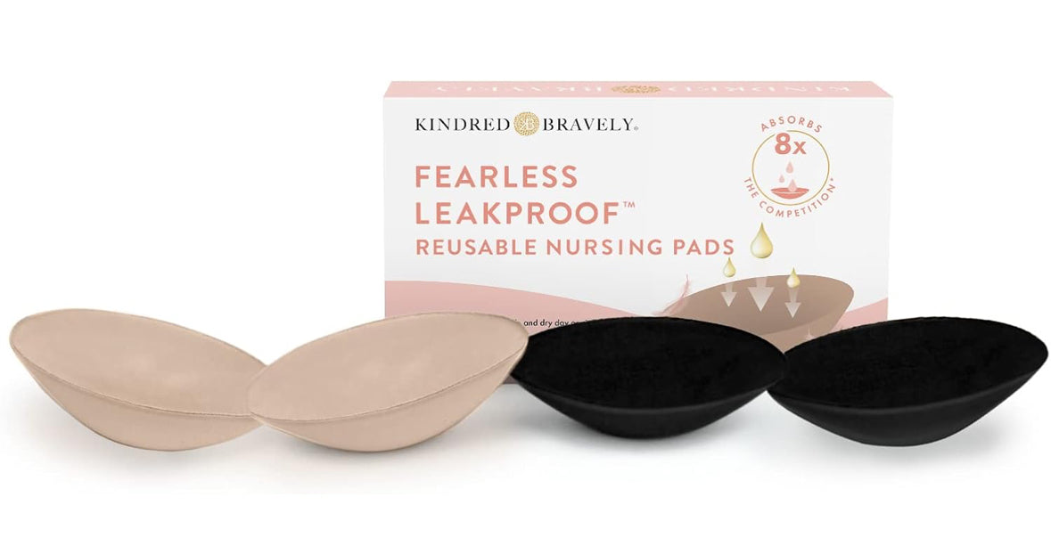 #132 - REDUCED - Kindred Bravely: Fearless Leakproof Reusable Nursing Pads, Black & Beige - NWT