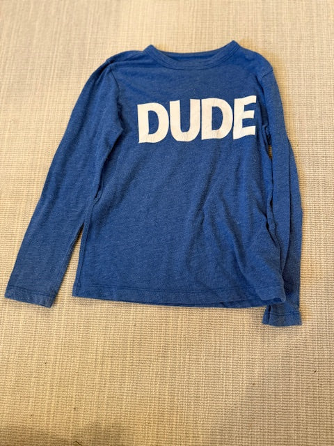 Seller #97 Crewcuts Boy's Long Sleeve "Dude" T-Shirt, Size XS (4-5T)