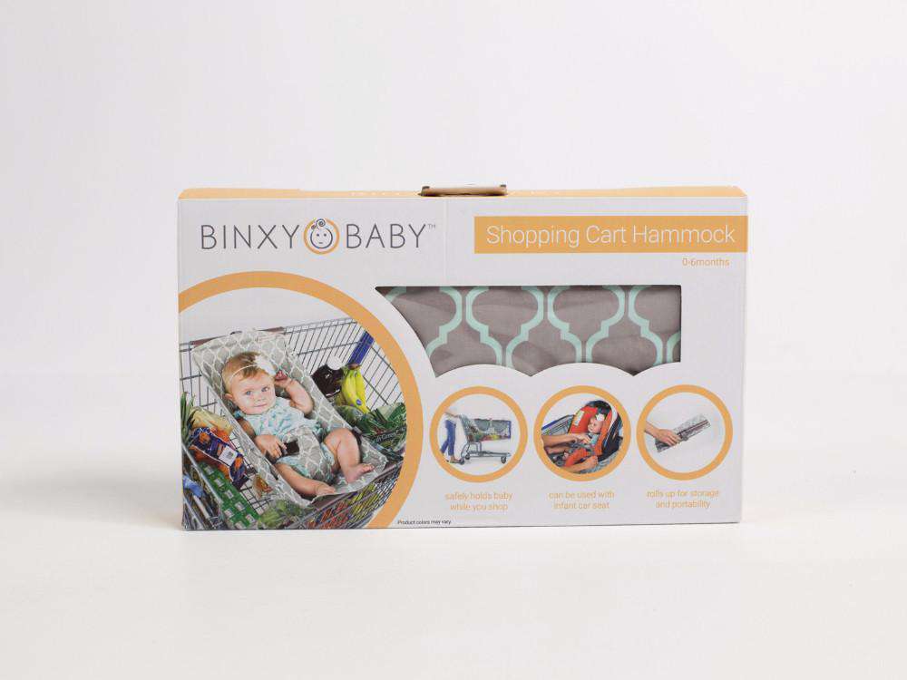 #132 - REDUCED - Binxy Baby: Shopping Cart Hammock, Grey/Aqua - NWT
