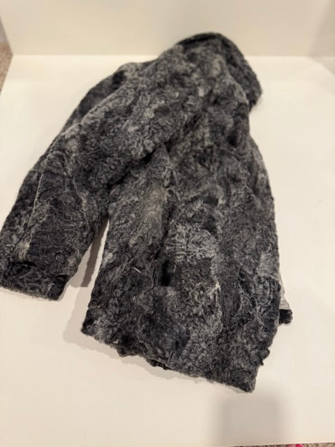 #9 - - Black/Grey Fur Coat Women's SIZE M-L