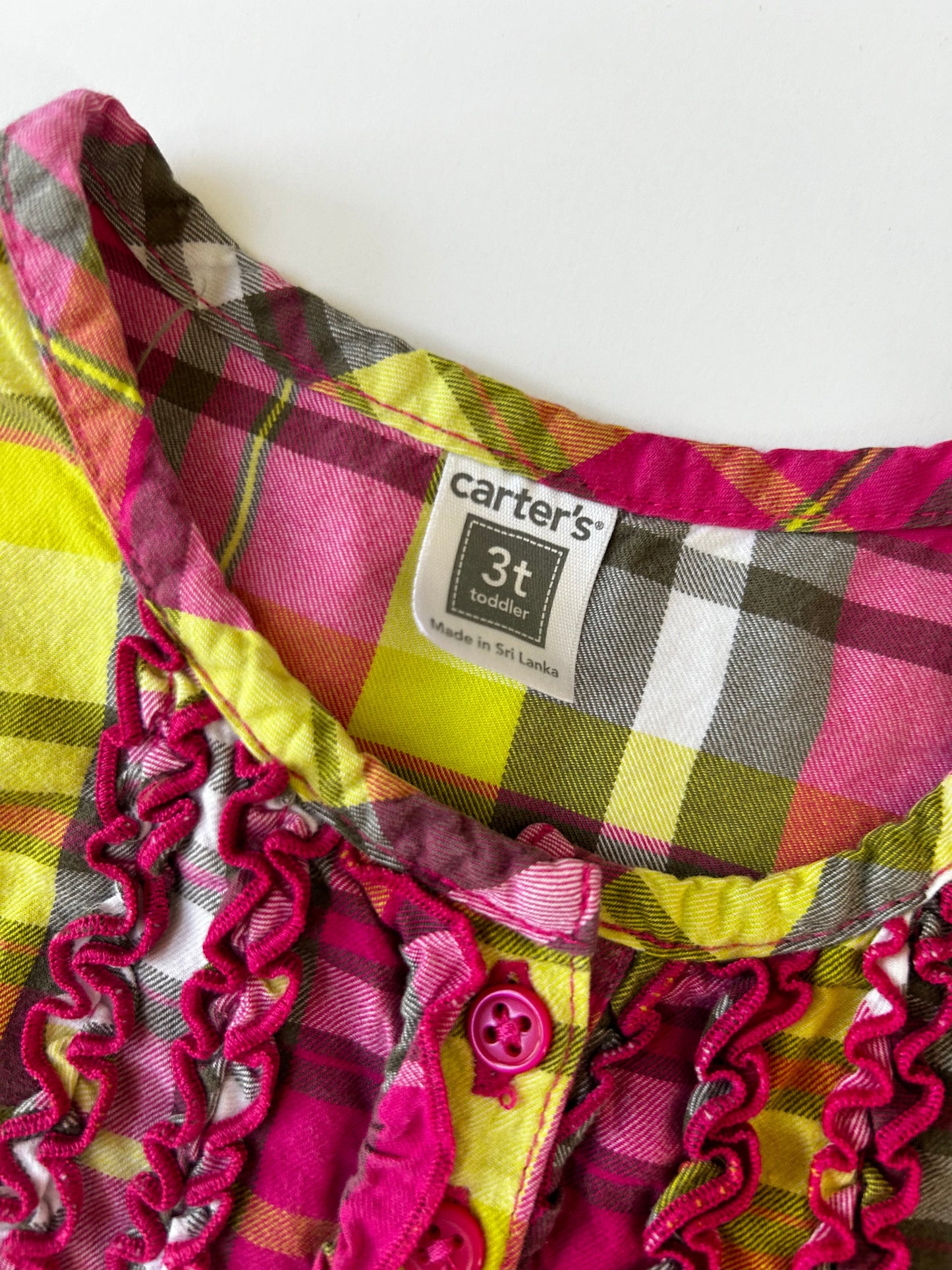 Seller #105 - 3T Girls Carter's Pink Plaid Dress