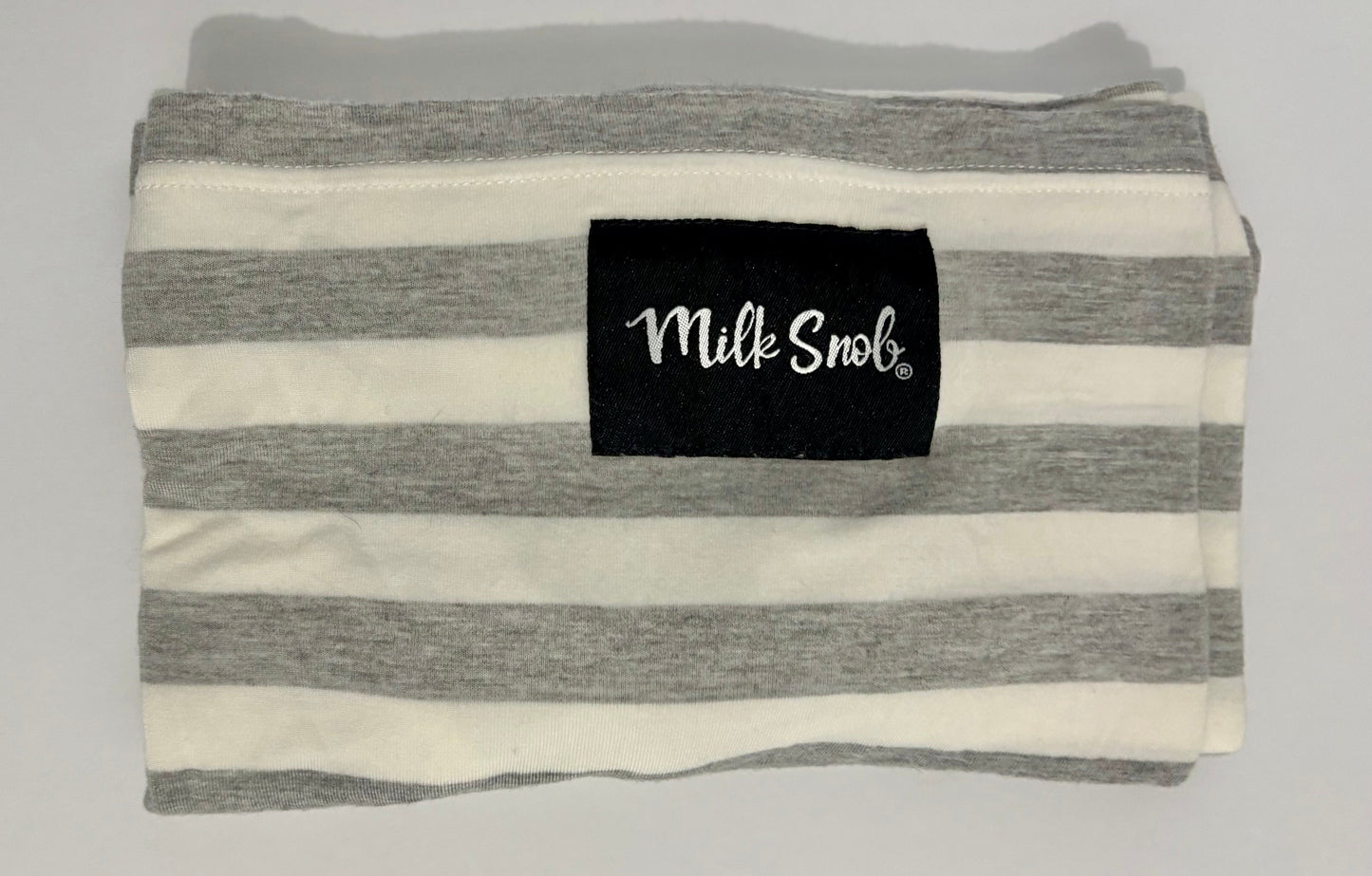 #132 - REDUCED - Milk Snob: 5-in-1 Cover in Heather Grey/White Stripes - SEE PHOTOS FOR ALL 5 FUNCTIONS