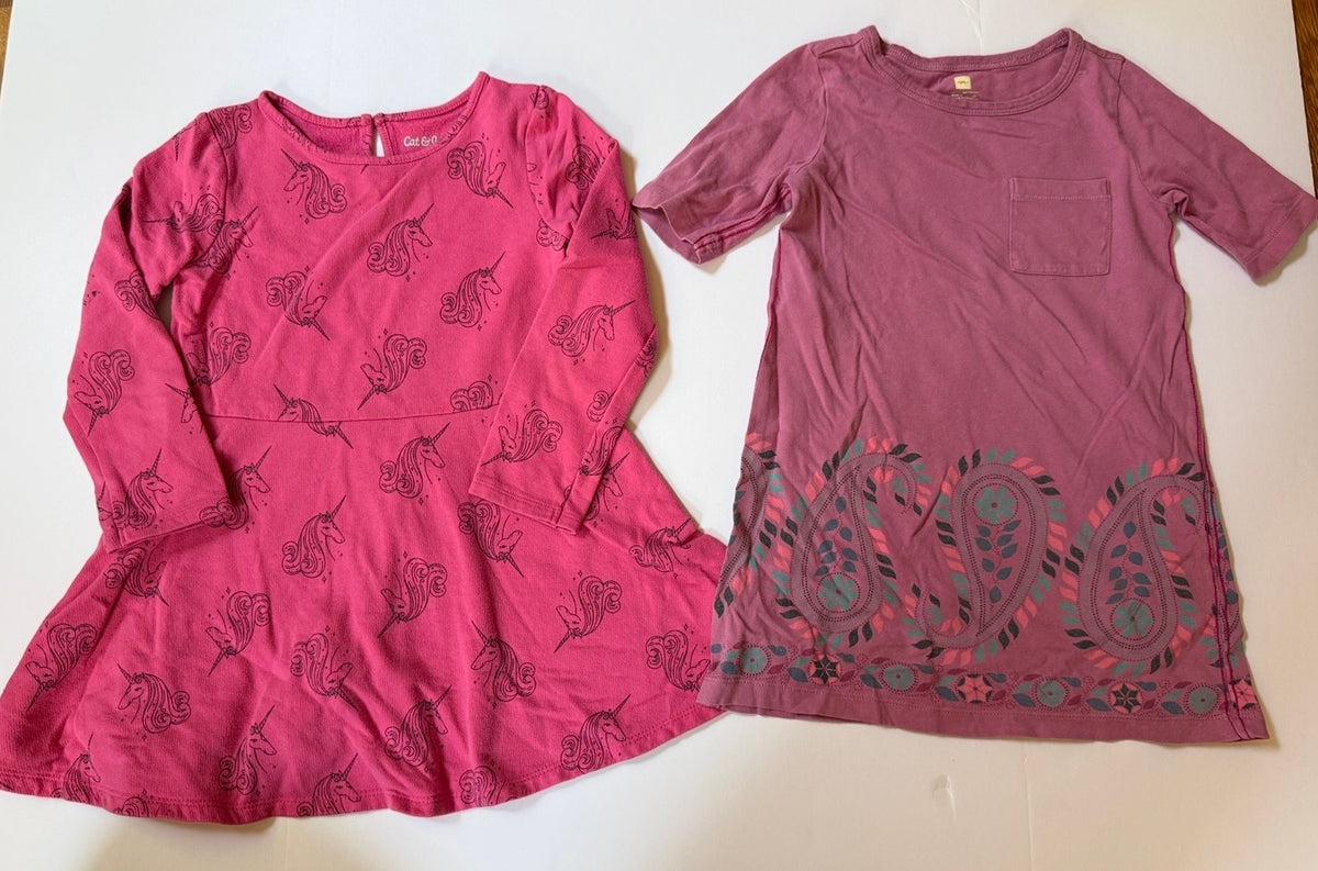 #41 | (5) Tea Dress and (5T) Cat & Jack Unicorn Dress set, girls