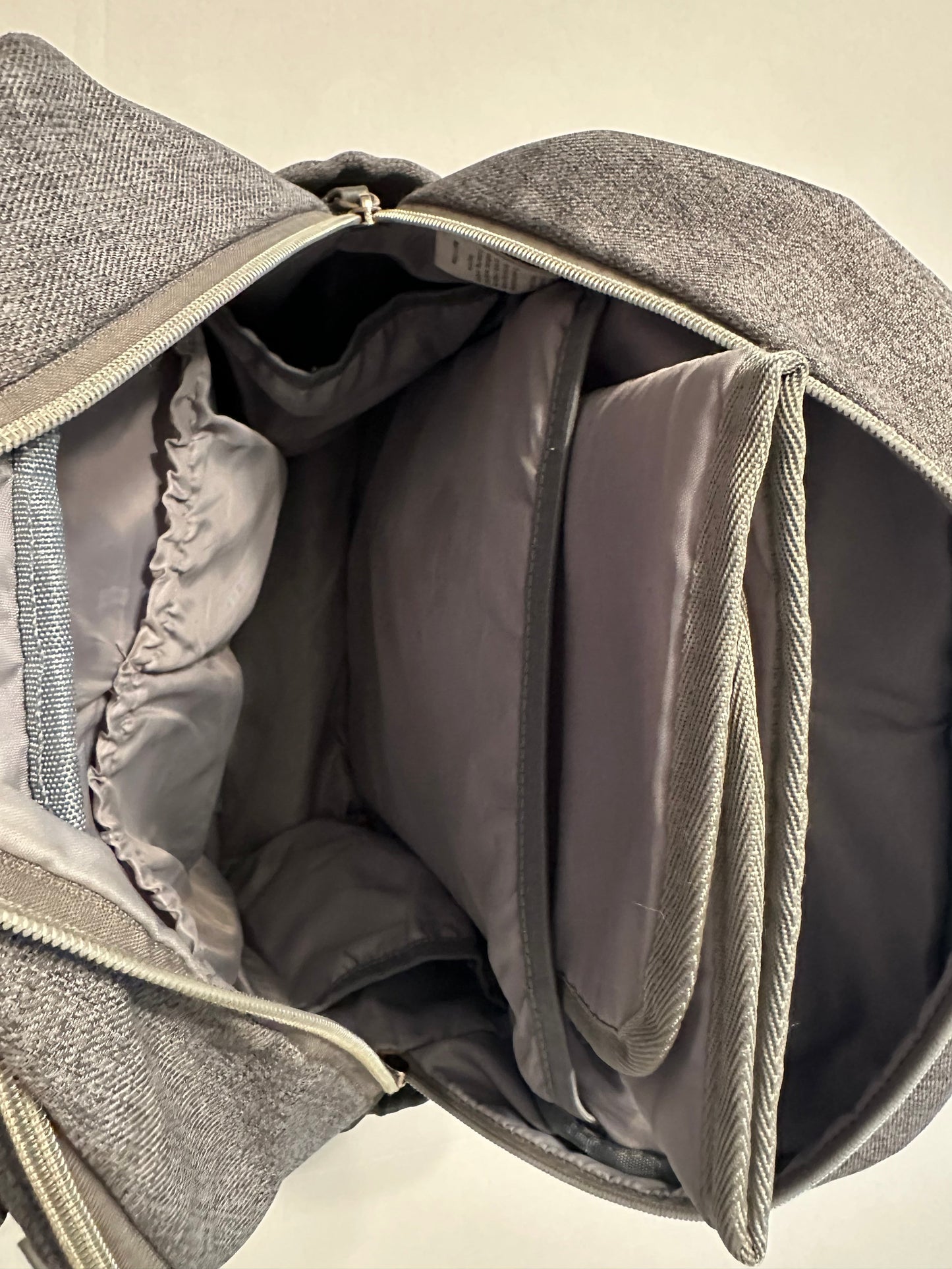 #160 Gray diaper bag with travel diaper changing mat