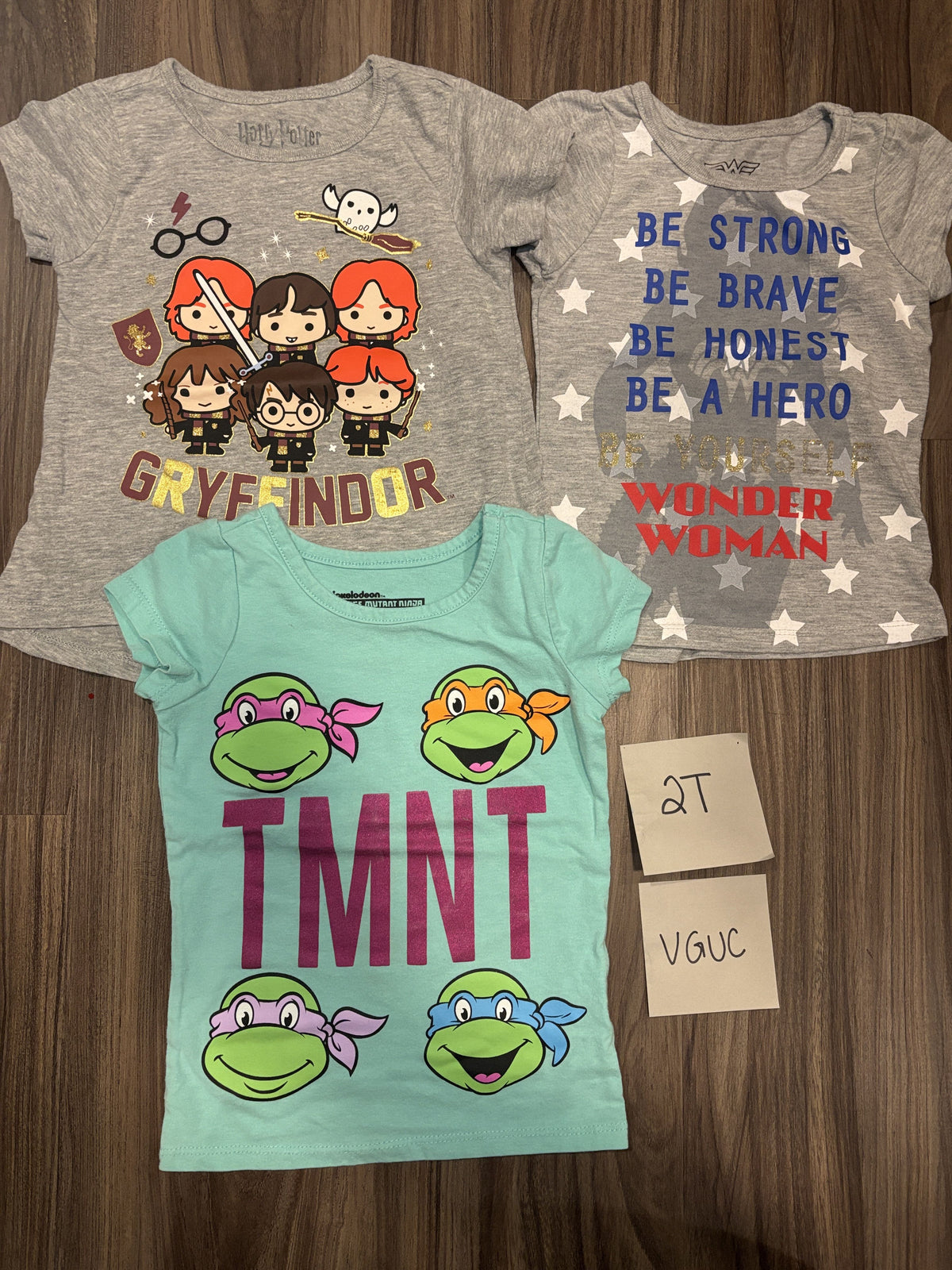 #138 - 2T VGUC (3) Tshirts (Gryfindor, Wonder Woman, TMNT)