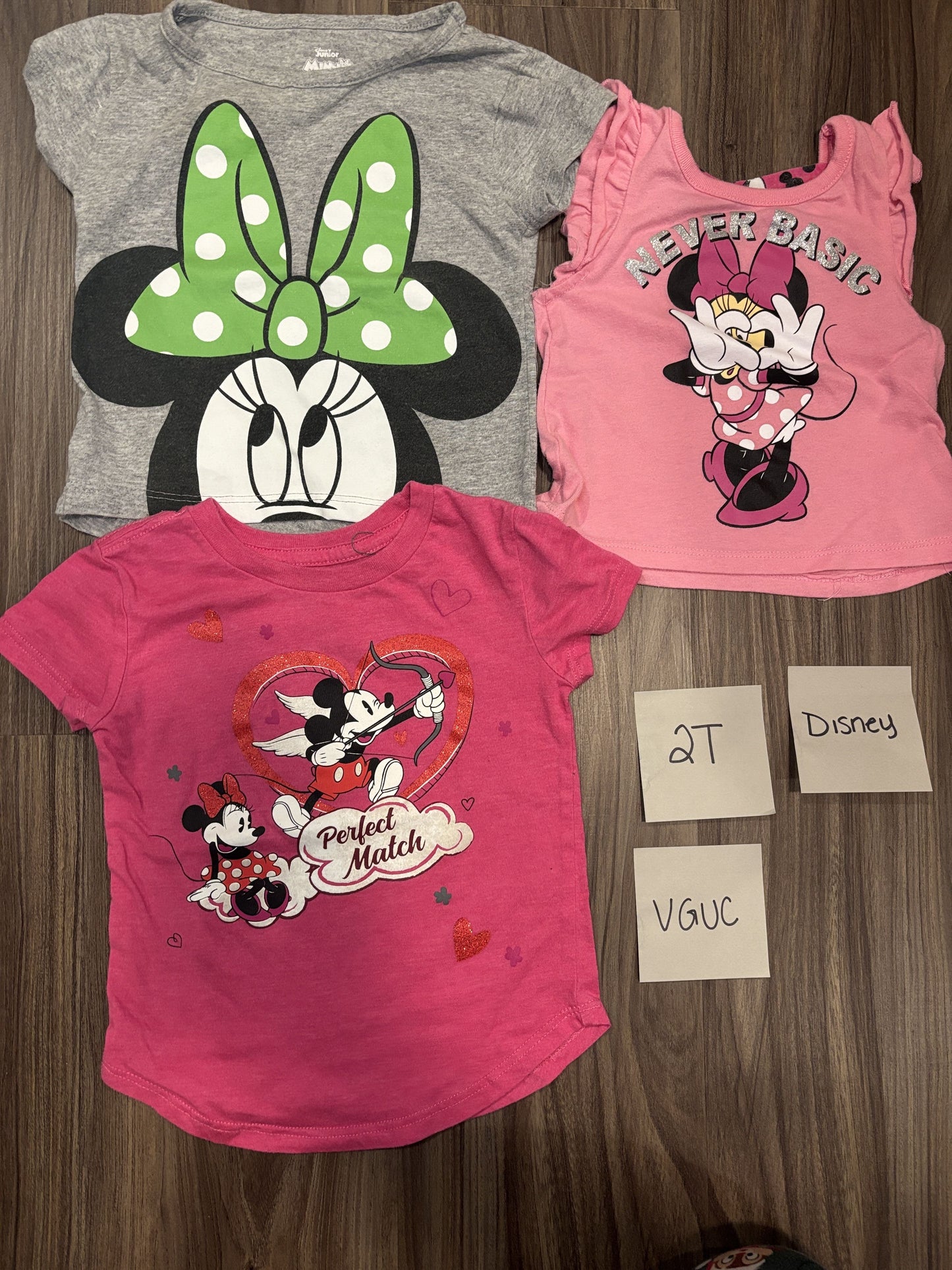 #138 - 2T VGUC Disney (3) Minnie Mouse Tshirts