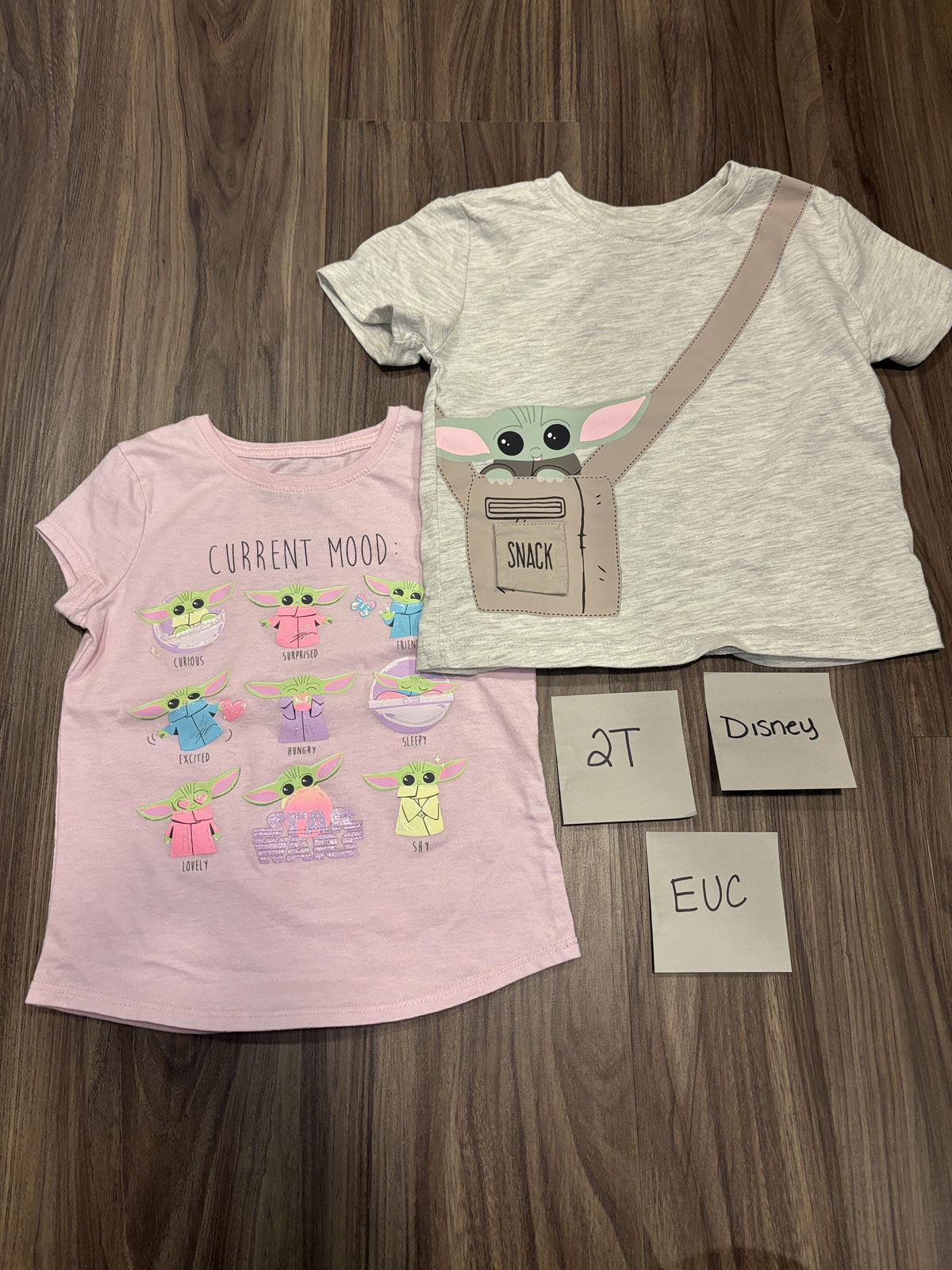 #138 - 2T EUC Disney (2) Star Wars Baby Yoda Shirts