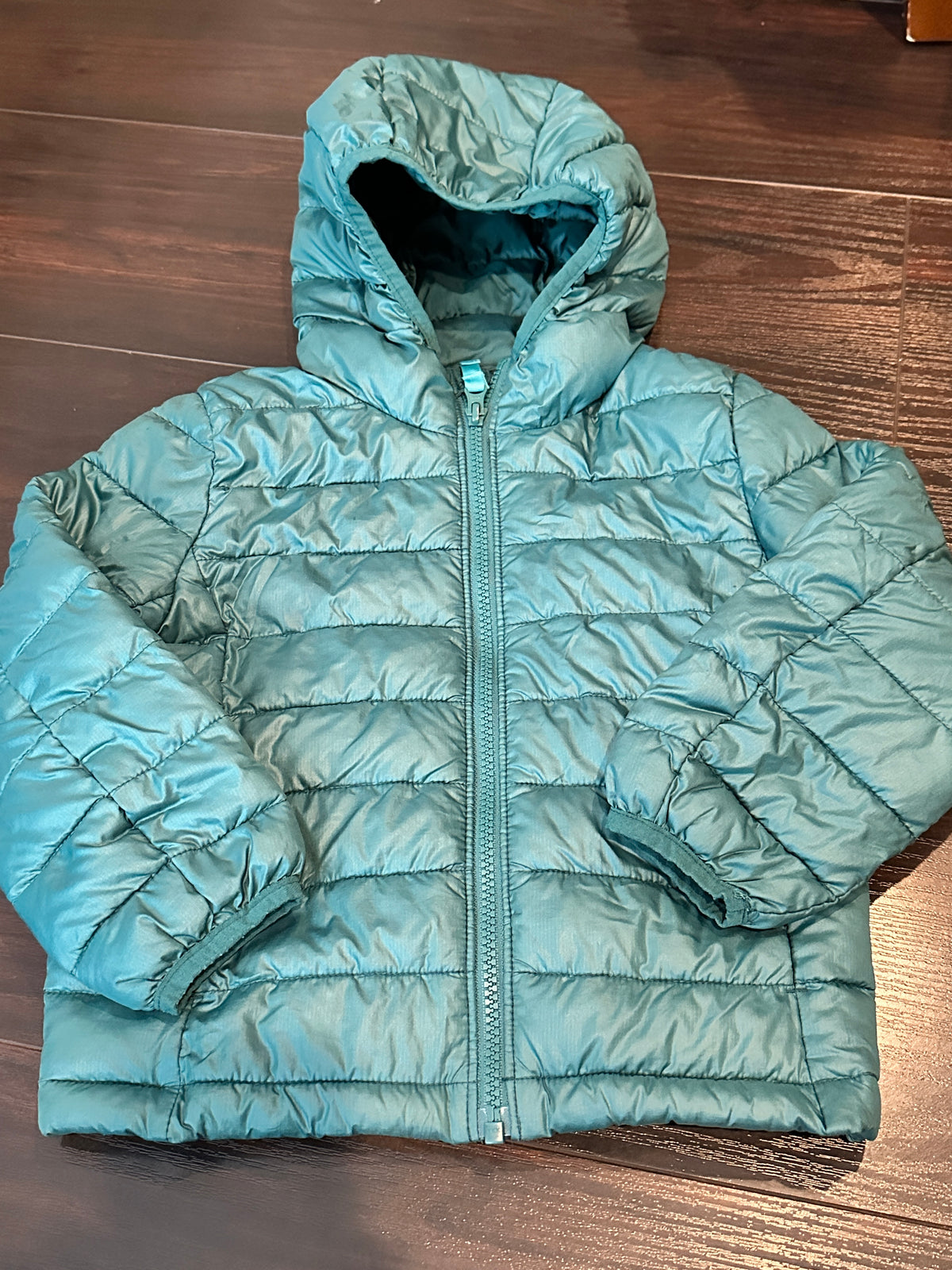 #48 Primary Green Puffy Jacket 4t