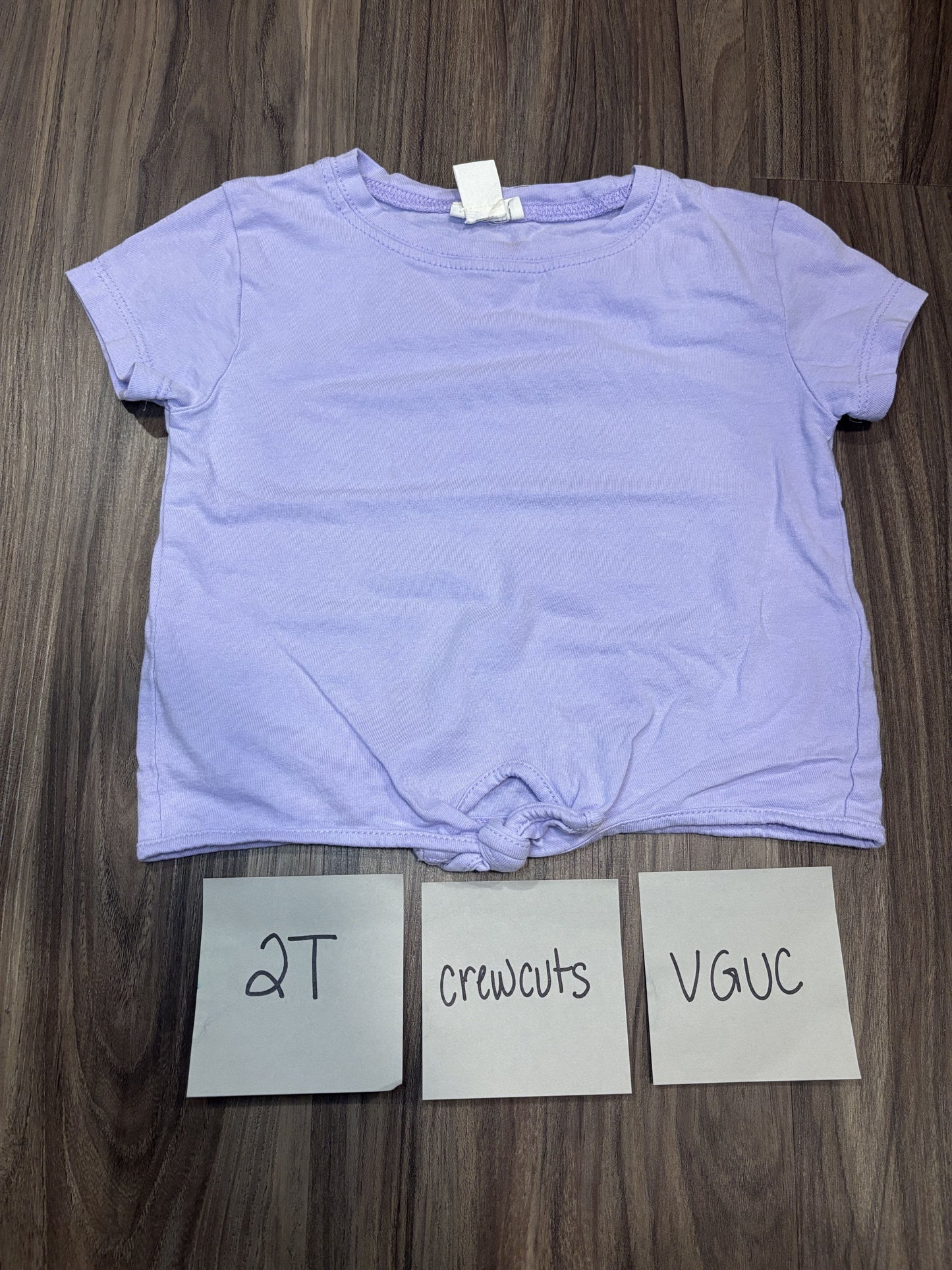 #138 - 2T Crewcuts VGUC Purple Tie Shirt