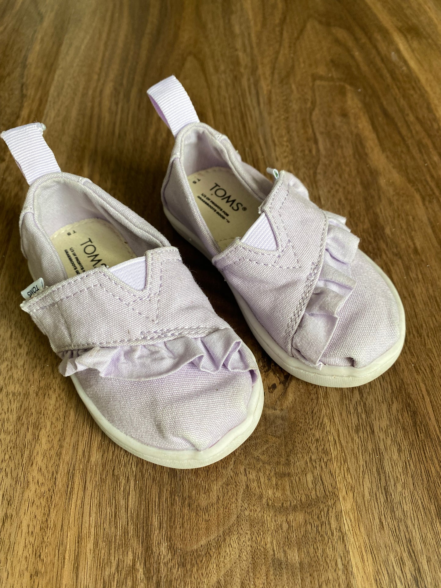 Seller 64 TOMS girls size 4 lavender shoes