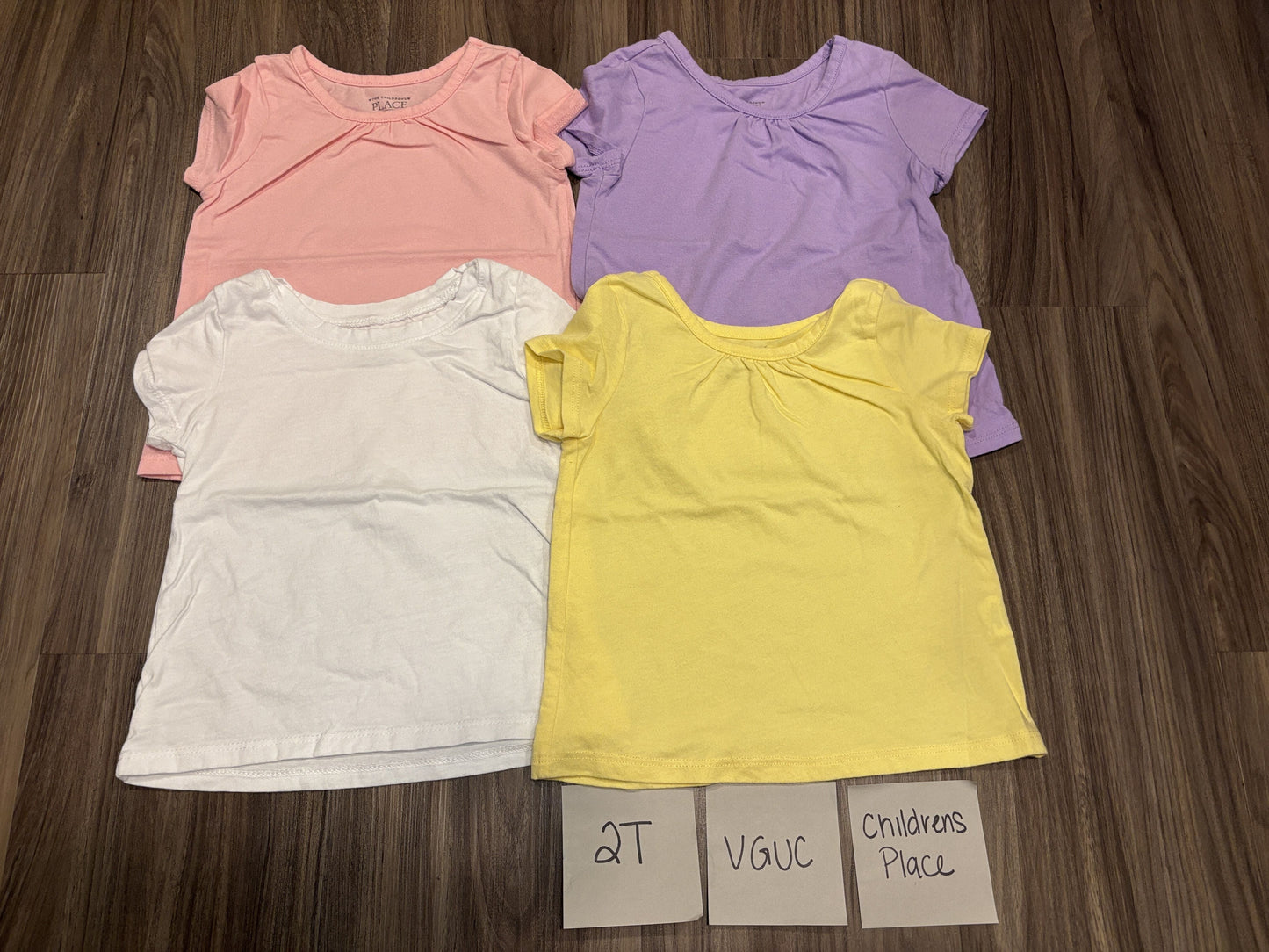 #138 - 2T VGUC Children's Place (4) Shirts (pink, white, yellow, purple)