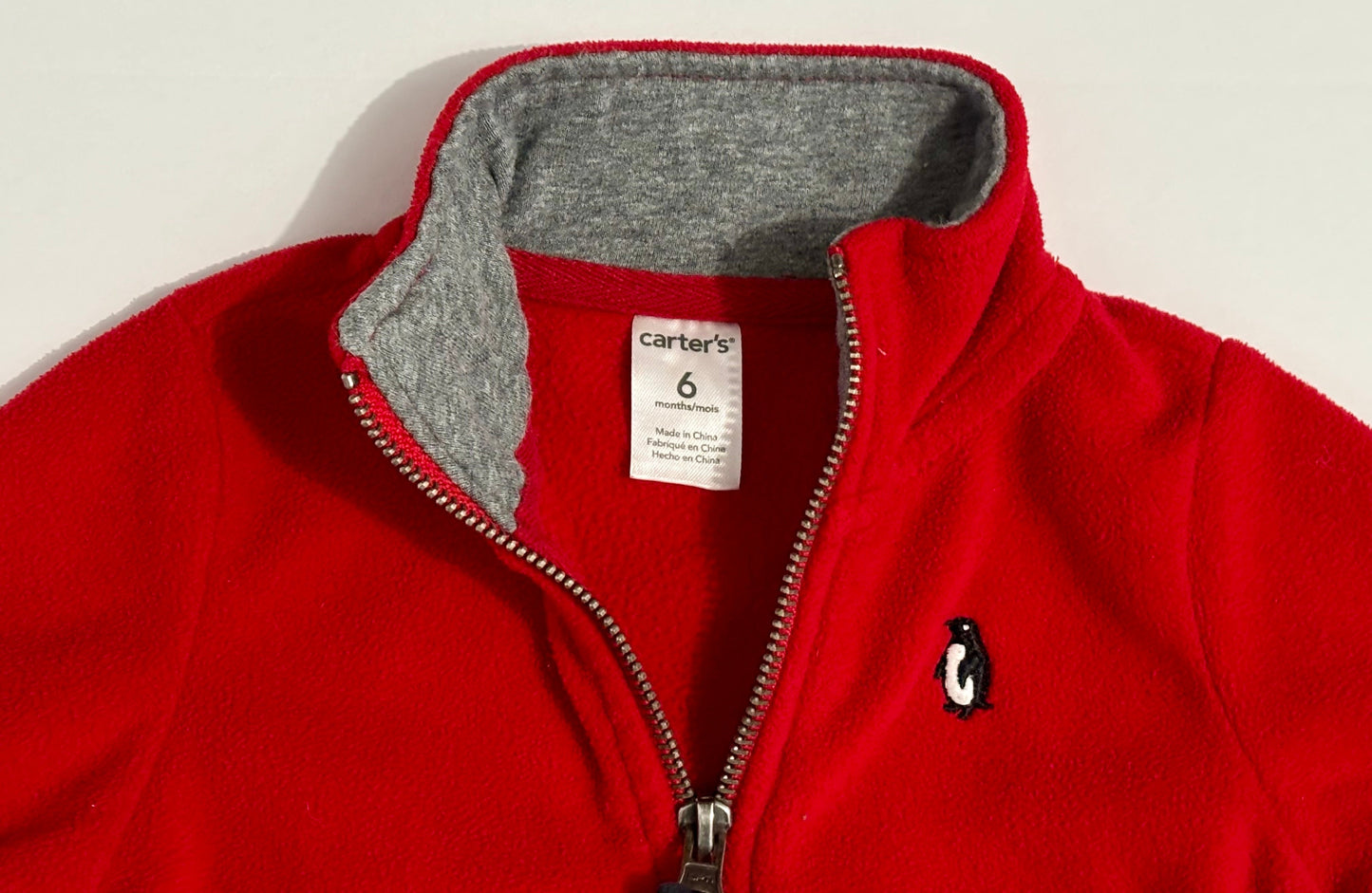 #132 - REDUCED - Carter's: Baby Boy's Red Full-Zip Fleece Jacket, 6M