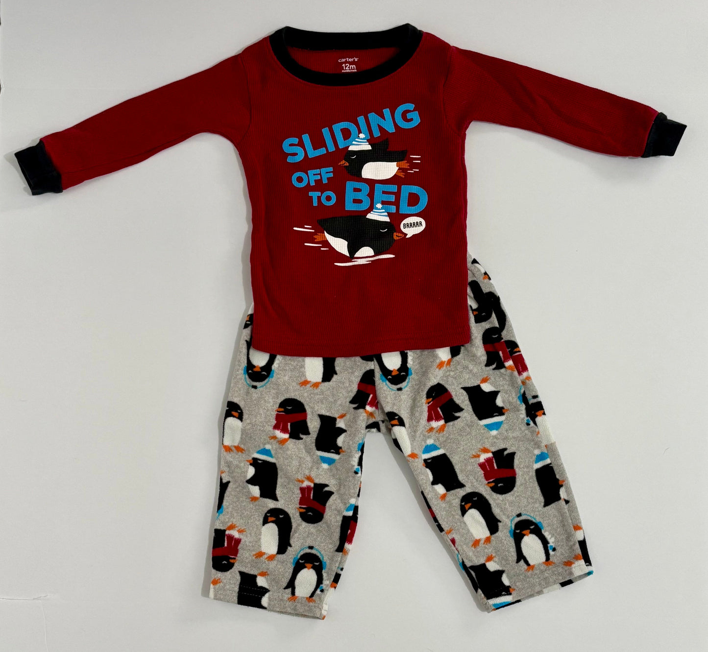 #132 - REDUCED- Carter's: Two-Piece Baby Boy's Penguin Pajama Set, 12M