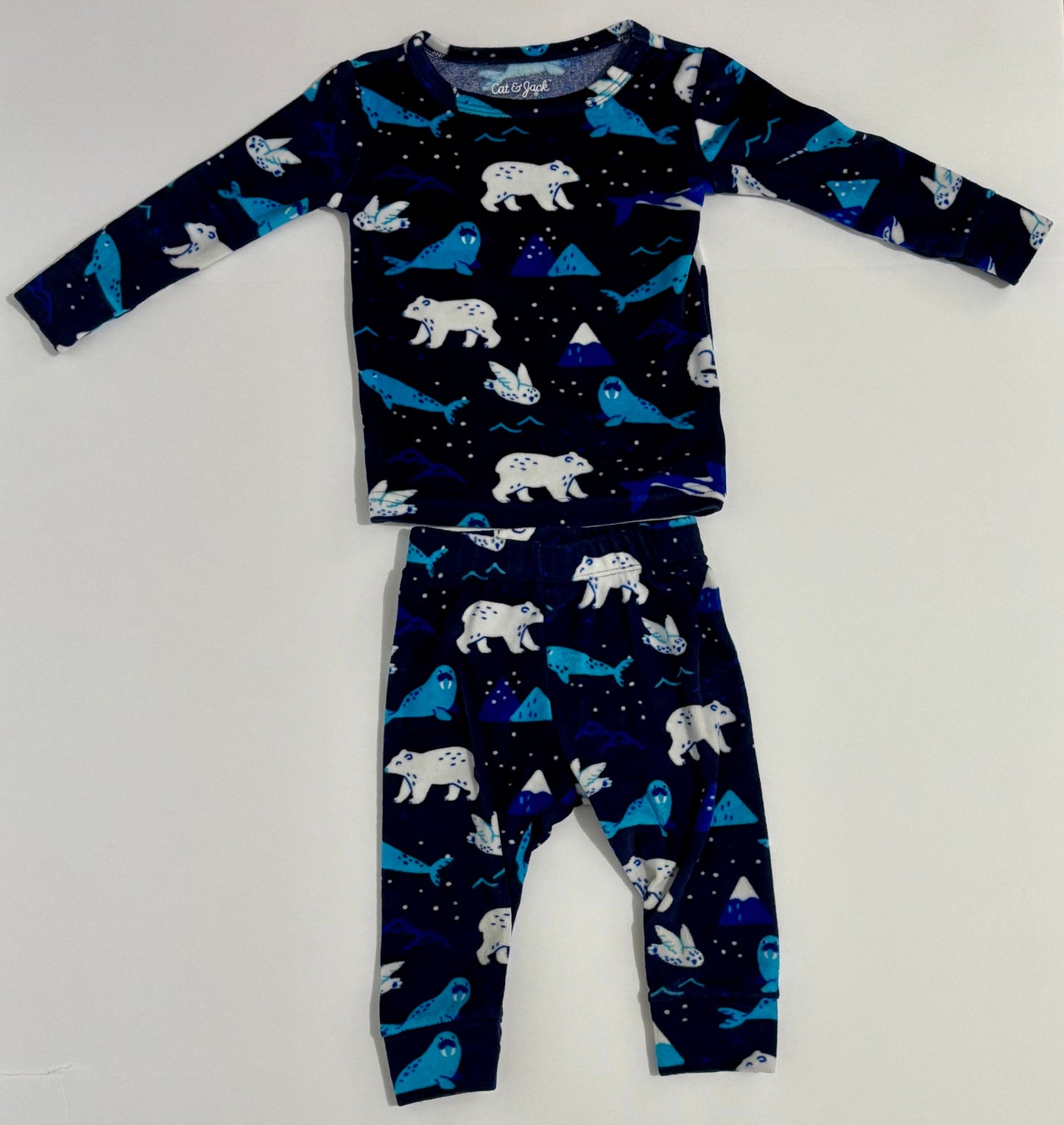 #132 - REDUCED- Cat & Jack: Baby Boy's Two-Piece "Snuggly Soft" Arctic Animals Pajama Set, 12M
