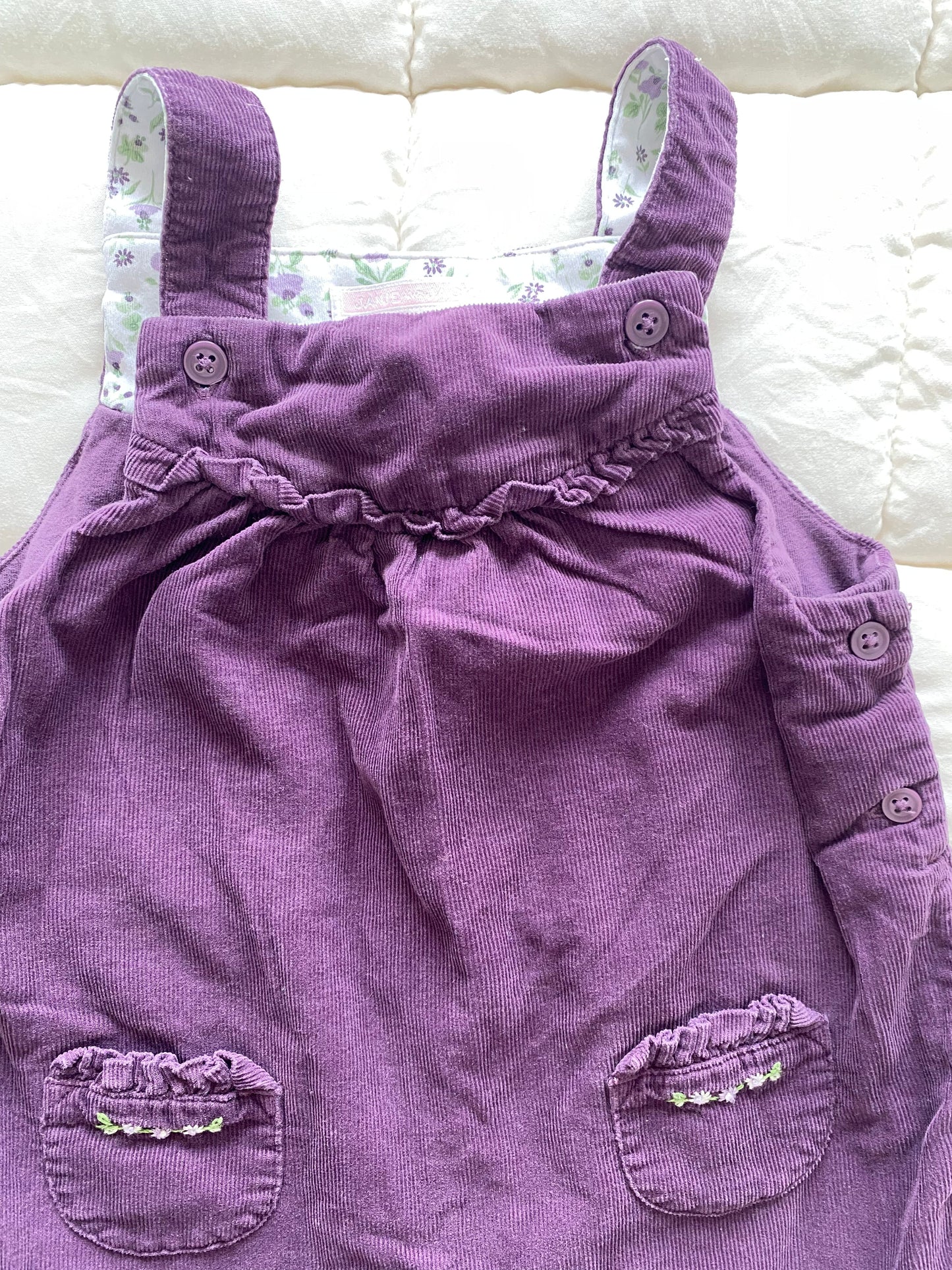 Seller 64 Janie and Jack girls 12-18 mo purple overalls