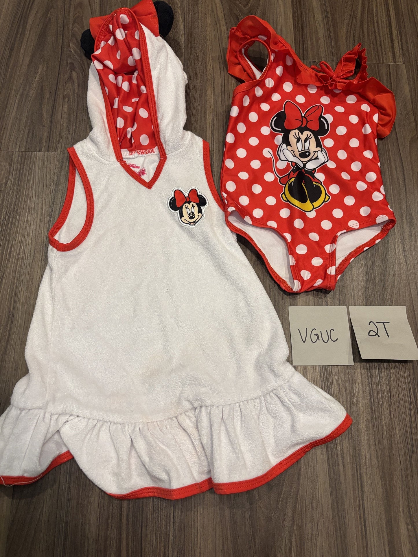 #77 - 2T - VGUC Minnie Mouse Swimsuit + Coverup