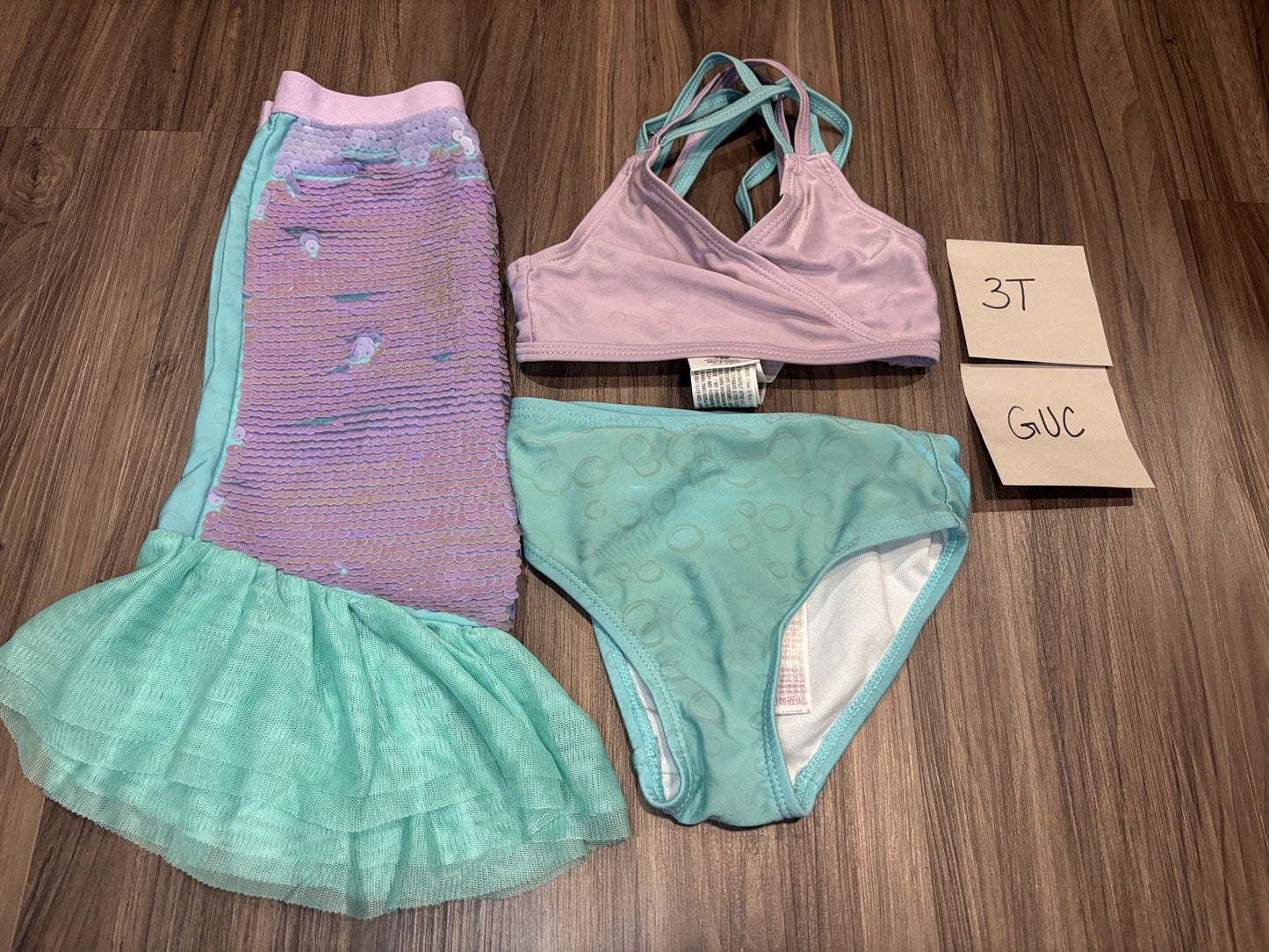 #77 - 3T - GUC 3 Piece Mermaid Swimsuit